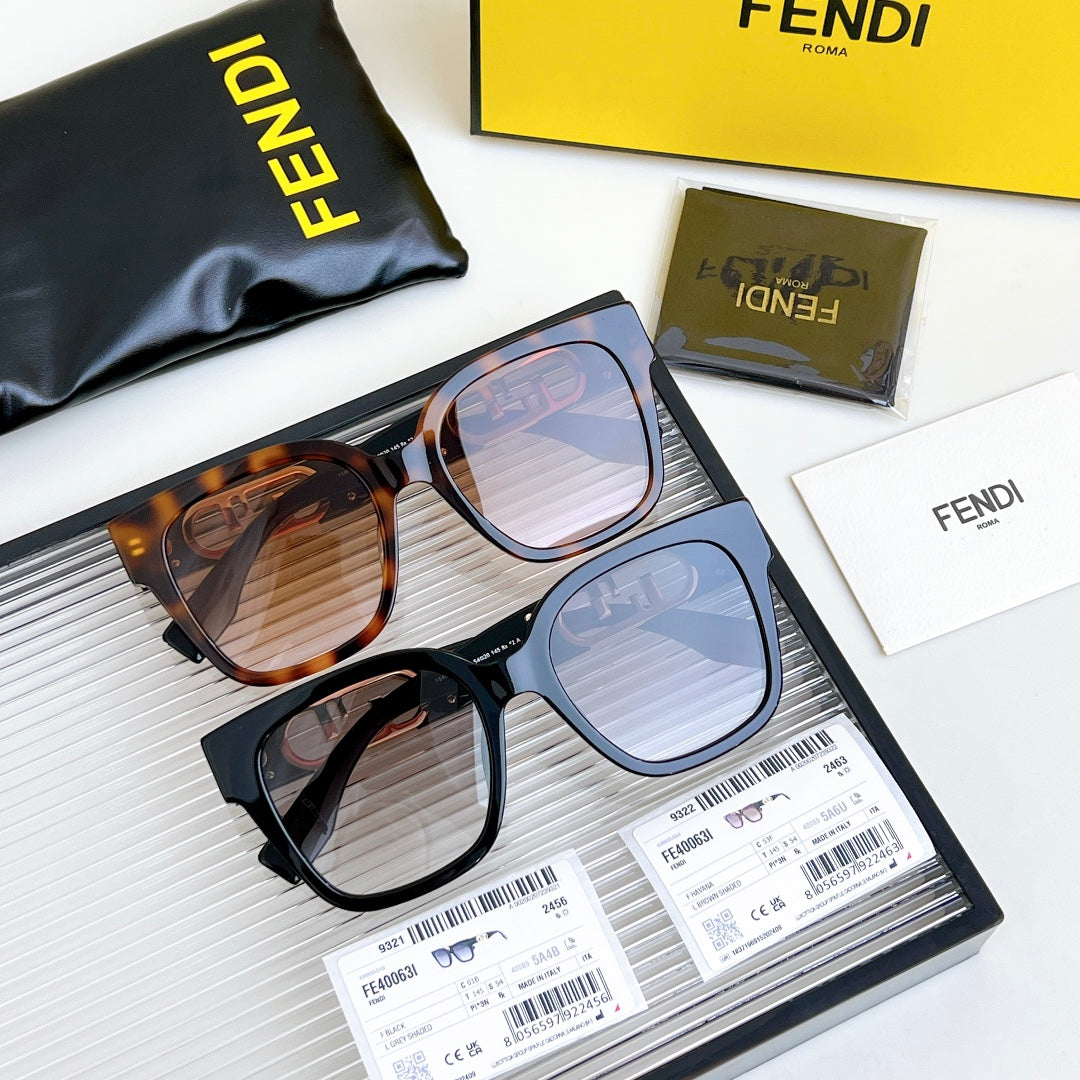 FENDI DIAGONAL SQUARE FRAME SUNGLASSES FE40063 IN ACETATE