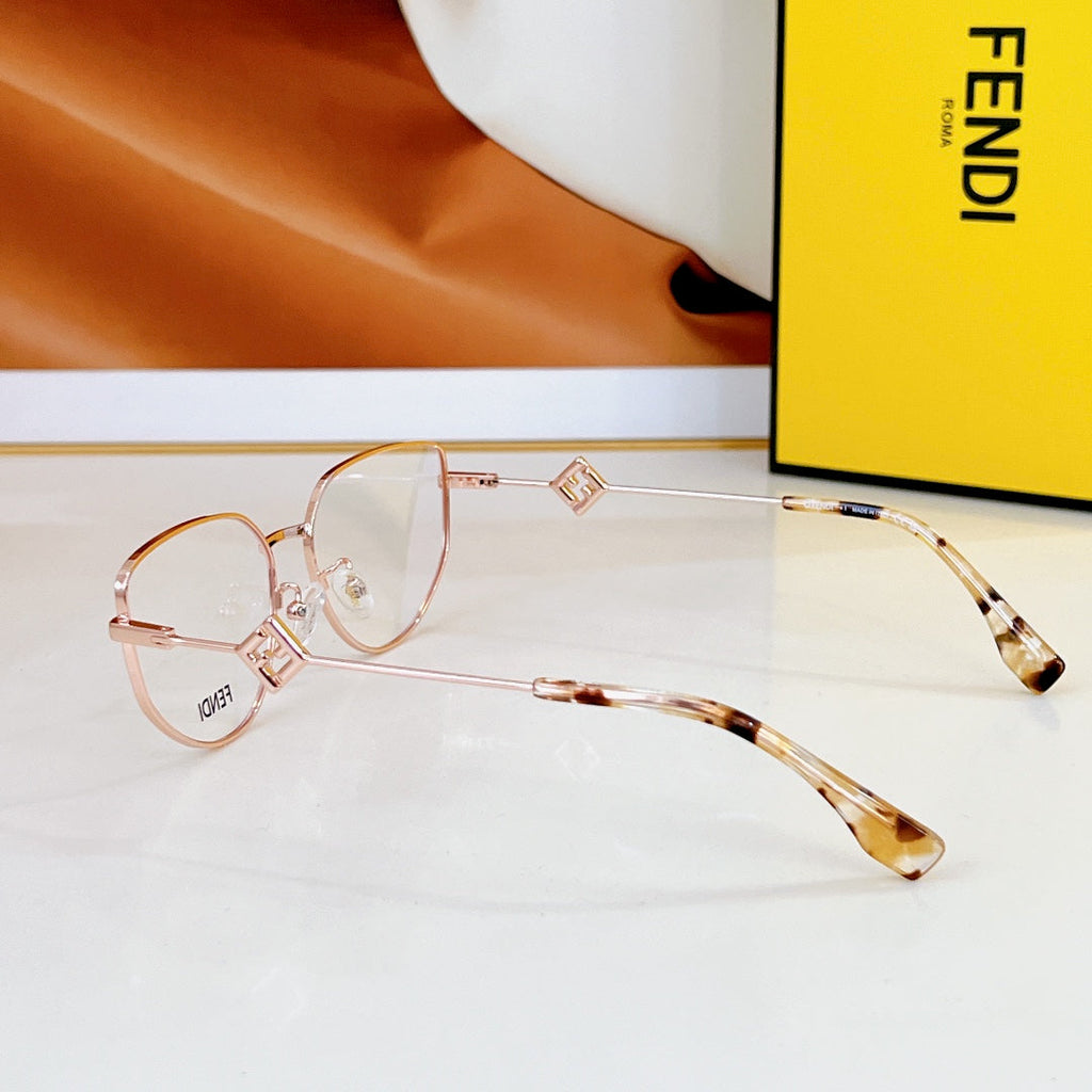 FENDI TRAVEL GEOMETRIC FRAME SUNGLASSES FE40152U IN METAL