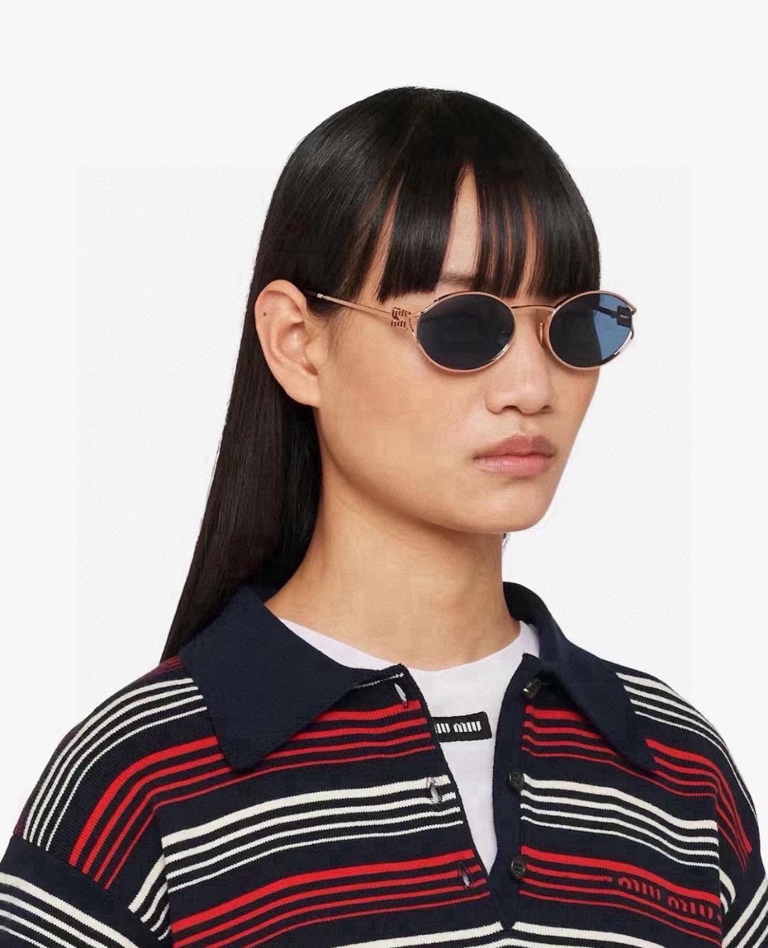 MIU MIU LOGO SUNGLASSES SMU52Y IN METAL