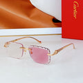 CARTIER PANTHÈRE PHOTOCHROMIC LENSES RIMLESS SQUARE FRAME SUNGLASSES 580850 IN METAL