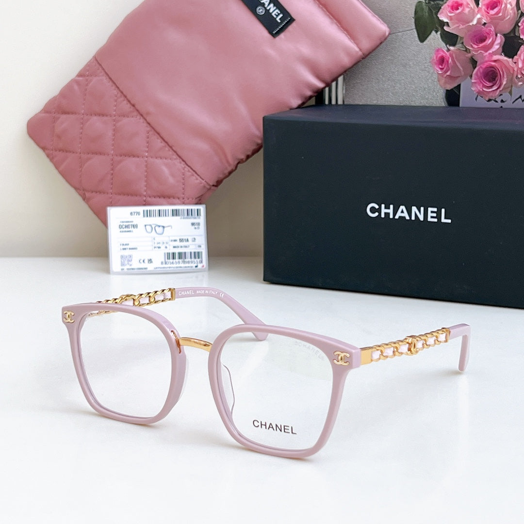 CHANEL SQUARE SUNGLASSES CH 0769 IN ACETATE CHAIN METAL
