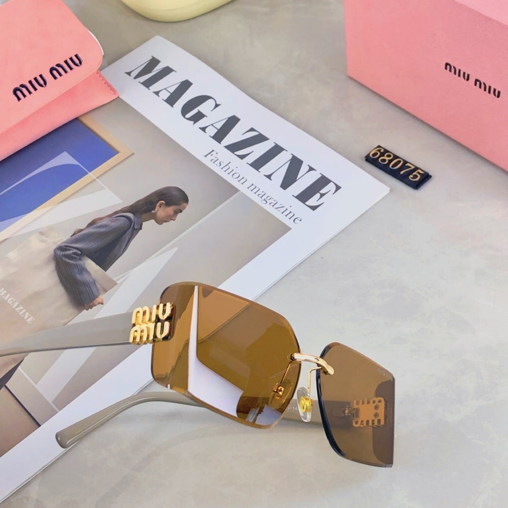 MIU MIU LOGO SQUARE SUNGLASSES 499927 IN METAL