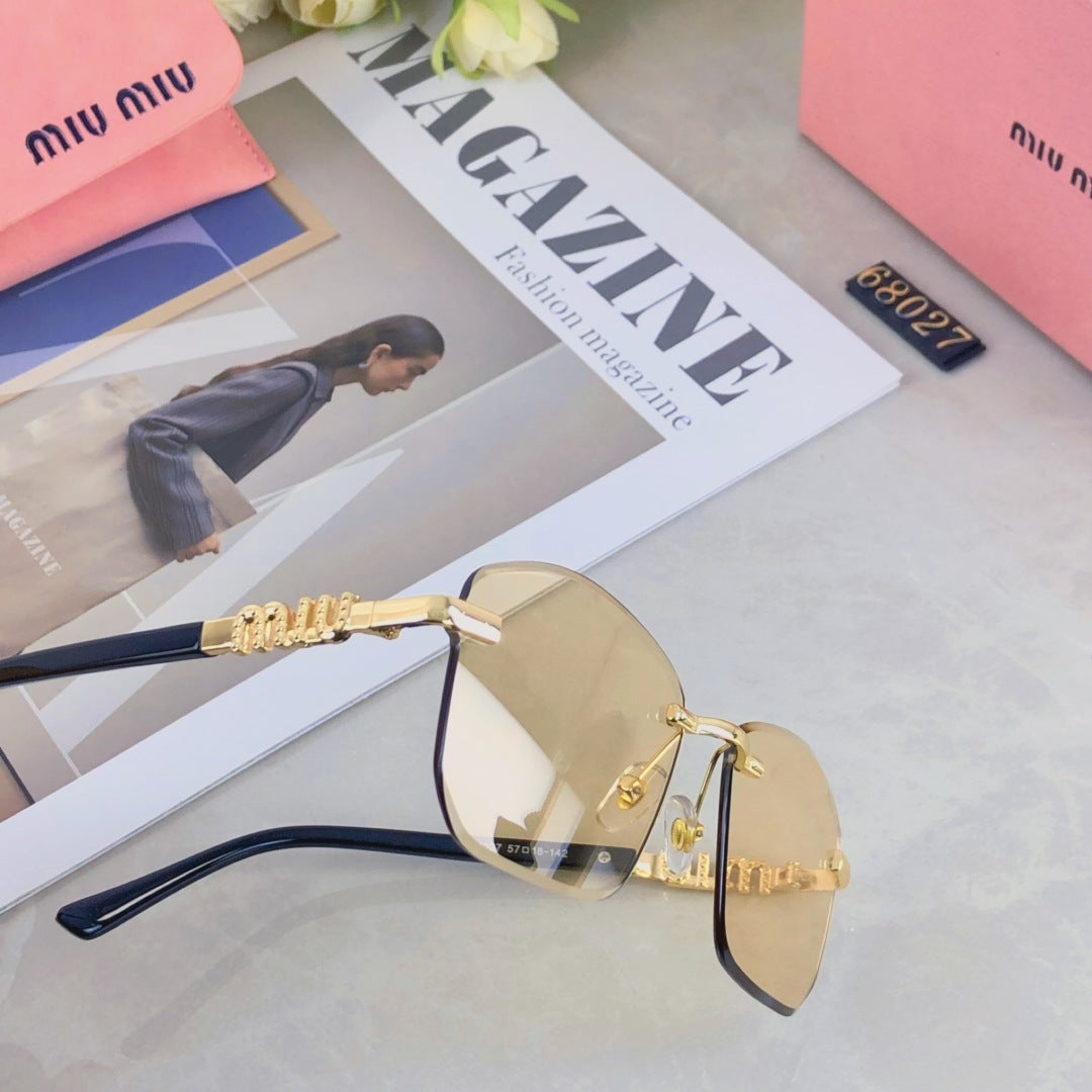 MIU MIU RUNWAY SQUARE SUNGLASSES 503005 IN METAL