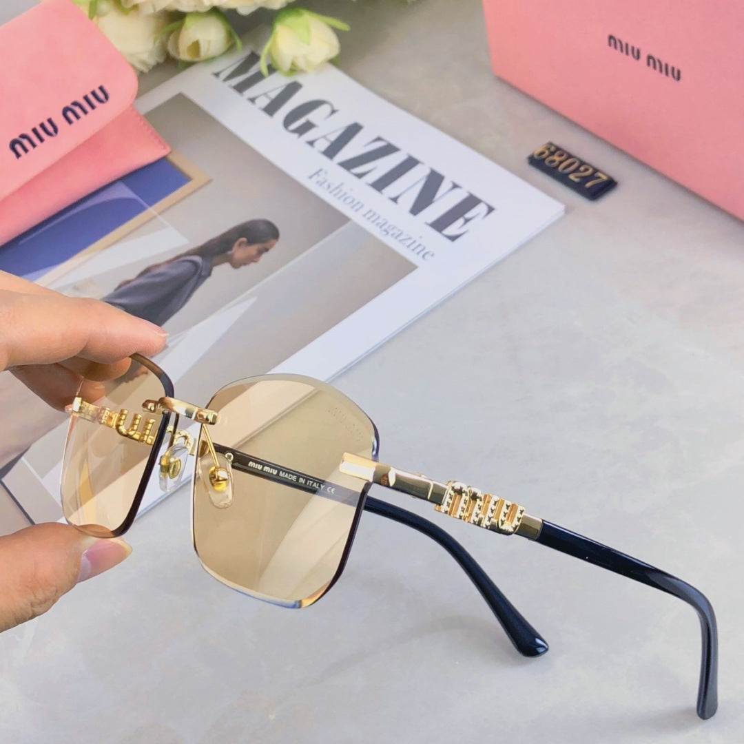 MIU MIU RUNWAY SQUARE SUNGLASSES 503005 IN METAL