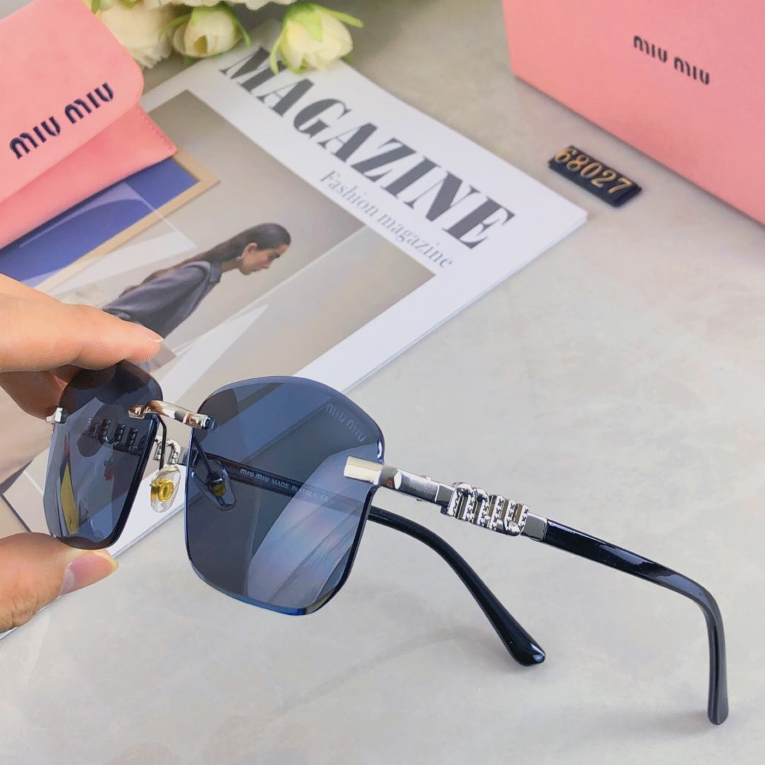 MIU MIU RUNWAY SQUARE SUNGLASSES 503005 IN METAL