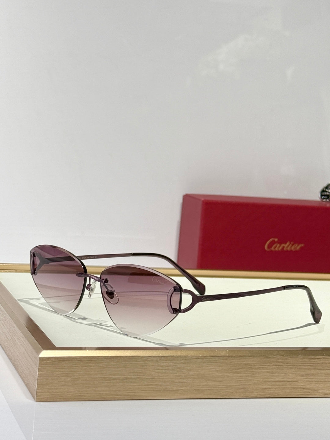 CARTIER TRIANGLE FRAME SUNGLASSES CT0334S IN METAL