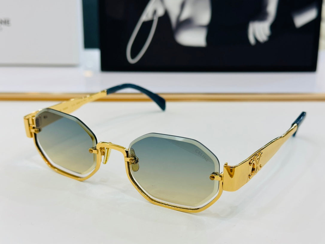 CELINE TRIOMPHE SEMI RIMLESS SUNGLASSES CL42118 IN METAL
