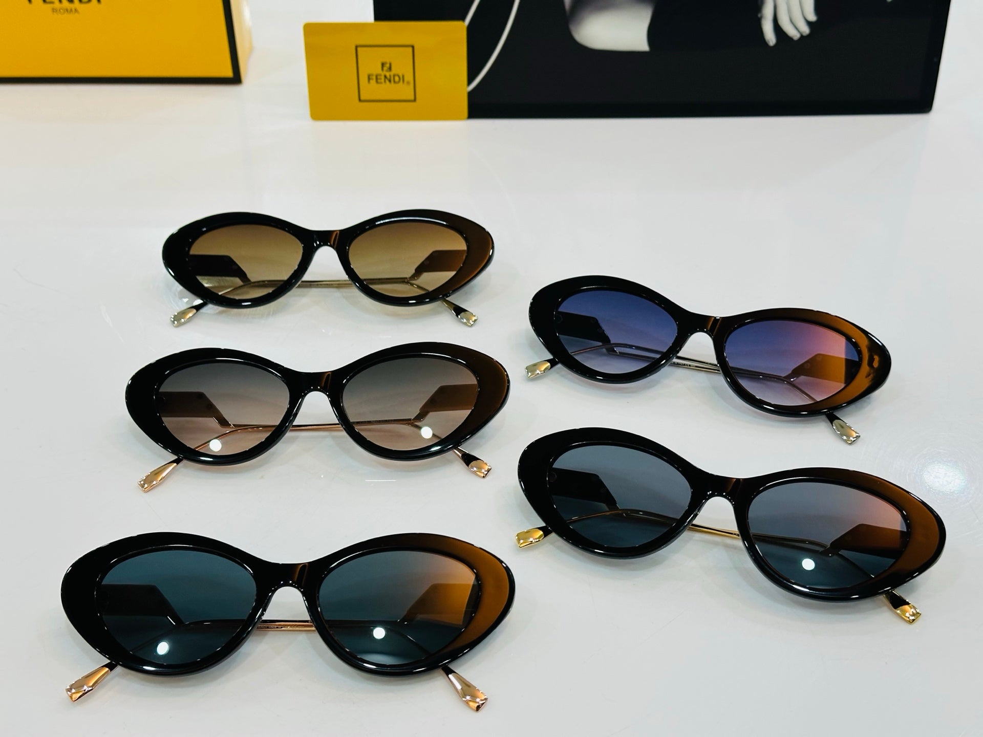 FENDI FF DIAMONDS CAT EYE FRAME SUNGLASSES E3019 IN ACETATE