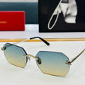 CARTIER PANTHÈRE RIMLESS GEOMETRIC FRAME SUNGLASSES CT0504S IN METAL