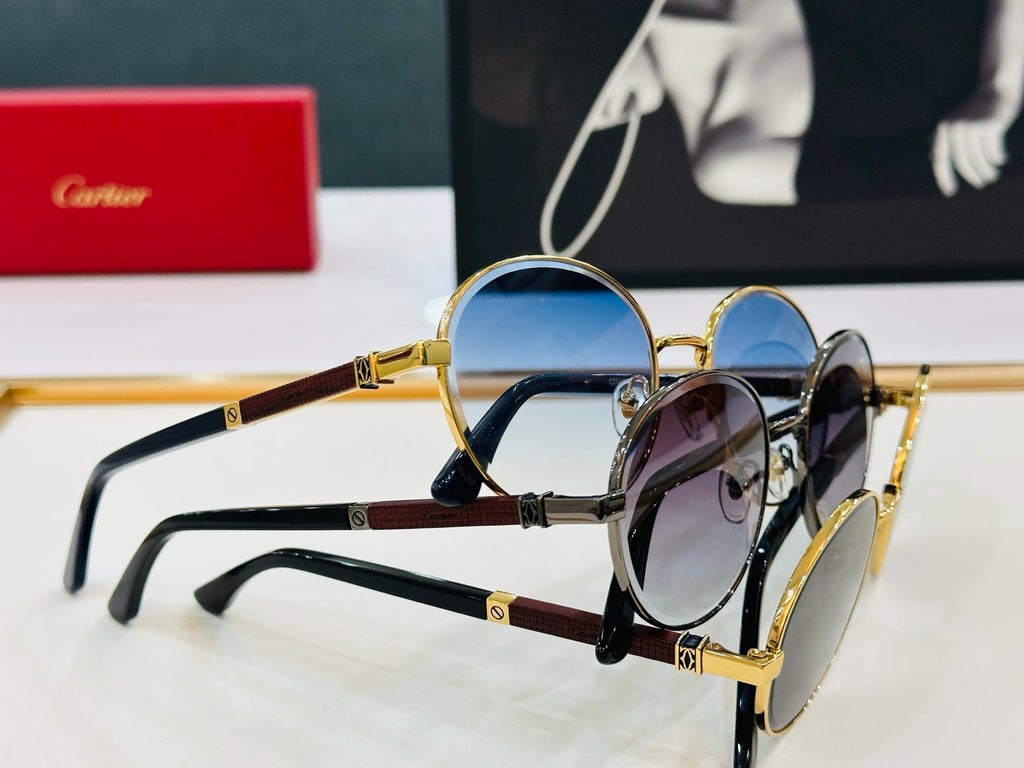 CARTIER PREMIÈRE ROUND FRAME SUNGLASSES CT0490S IN METAL