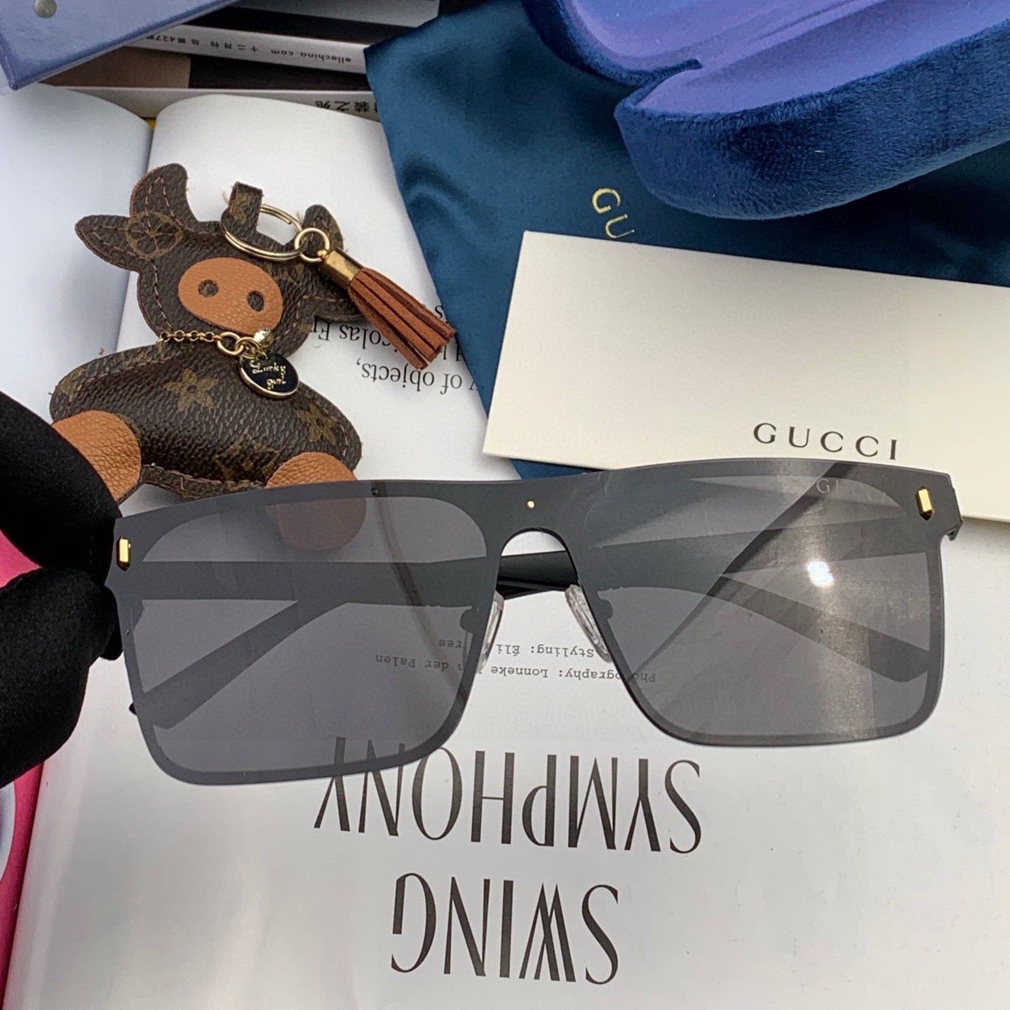 GUCCI RECTANGULAR FRAME SUNGLASSES G7809 IN METAL