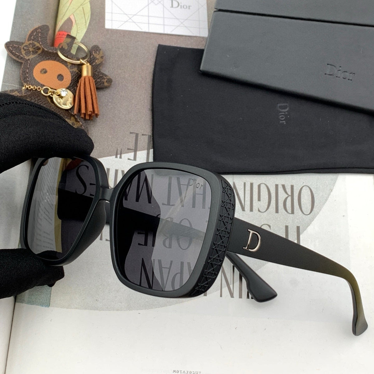 DIOR MONTAIGNE SQUARE SUNGLASSES D7277 IN ACETATE