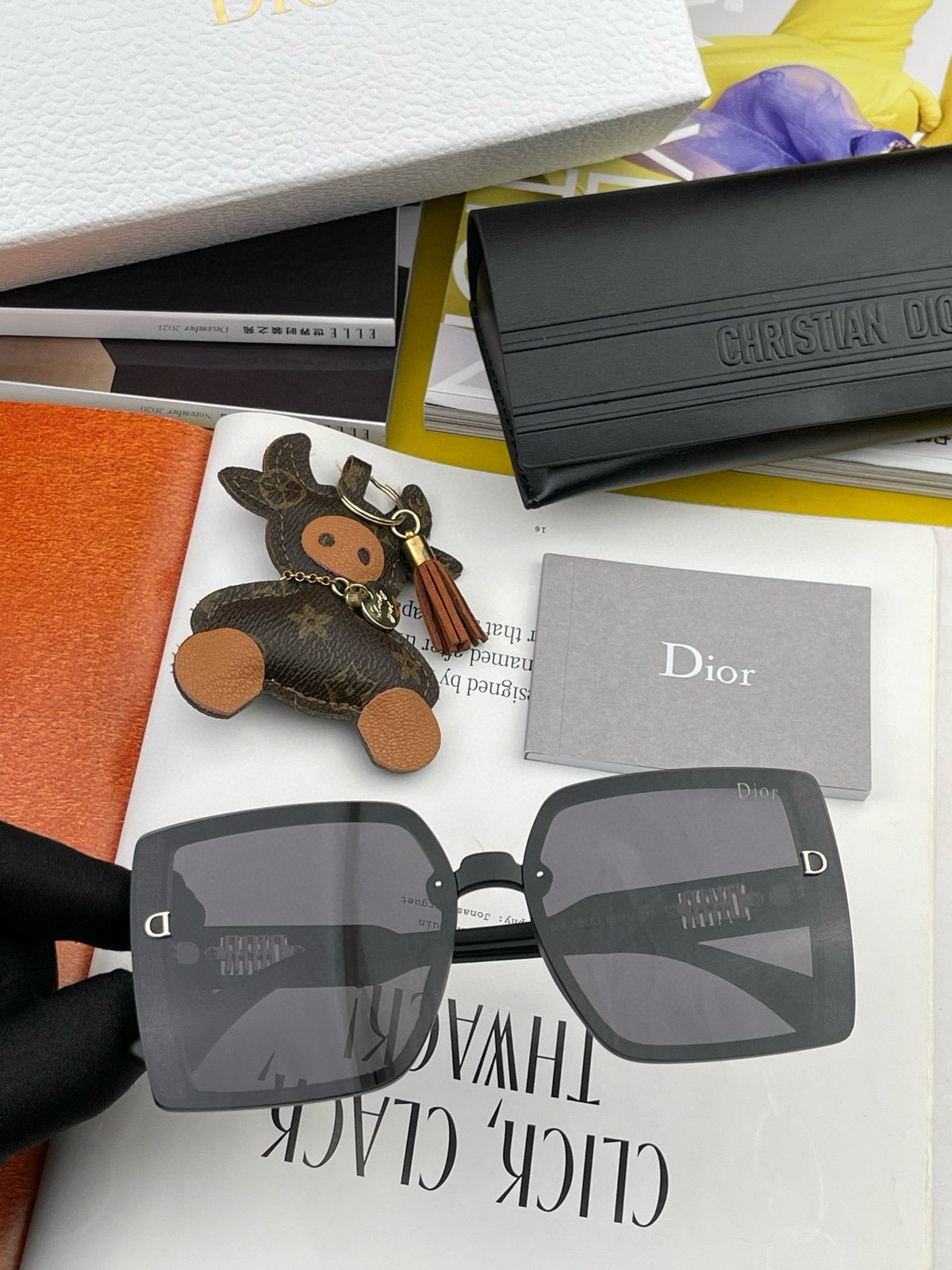 DIOR MONTAIGNE SQUARE SUNGLASSES D5290 IN ACETATE