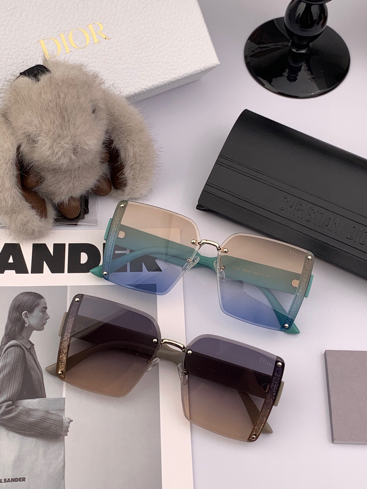 DIOR MONTAIGNE SQUARE SUNGLASSES CD1677 IN ACETATE