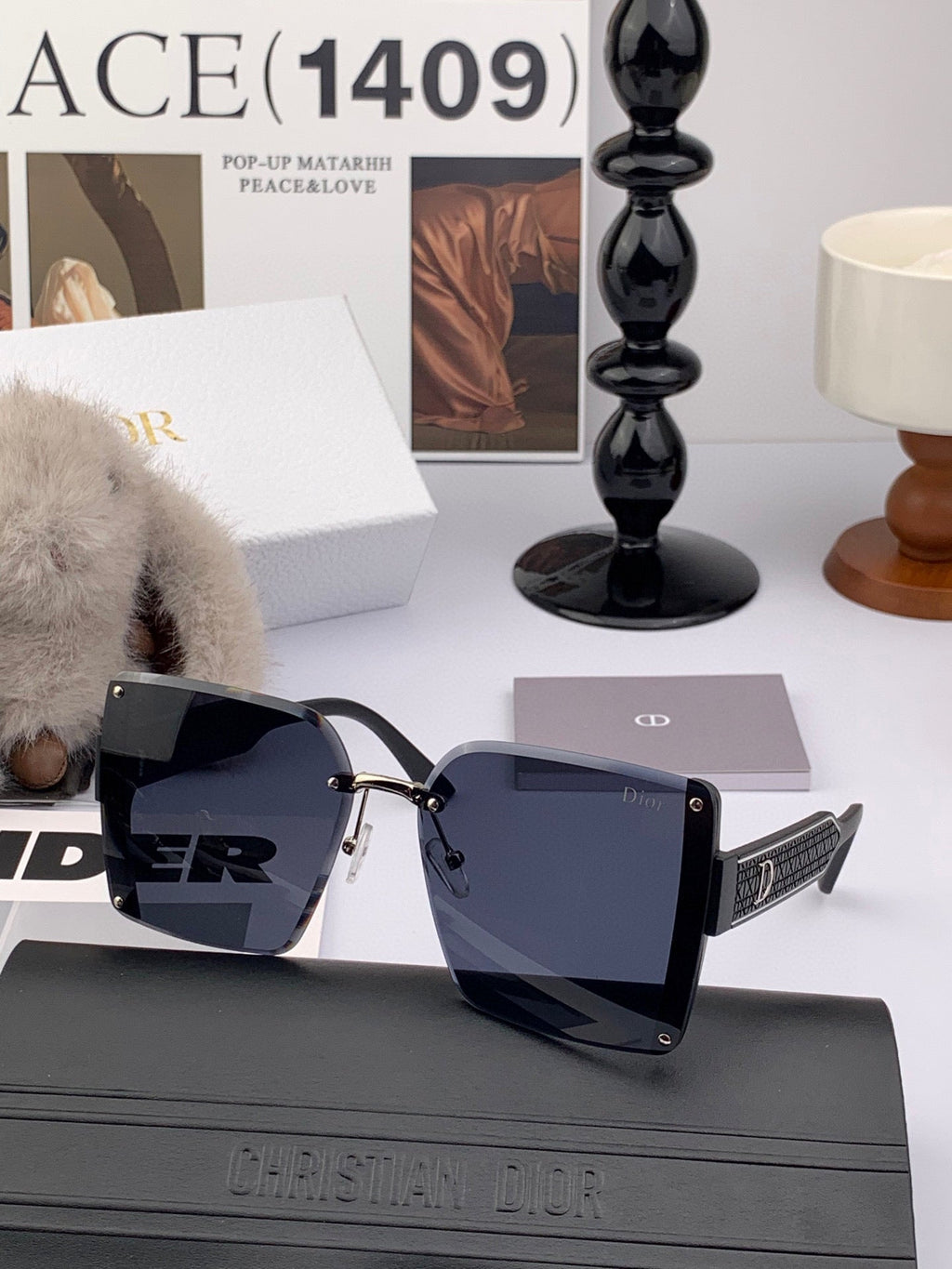 DIOR MONTAIGNE SQUARE SUNGLASSES CD1677 IN ACETATE