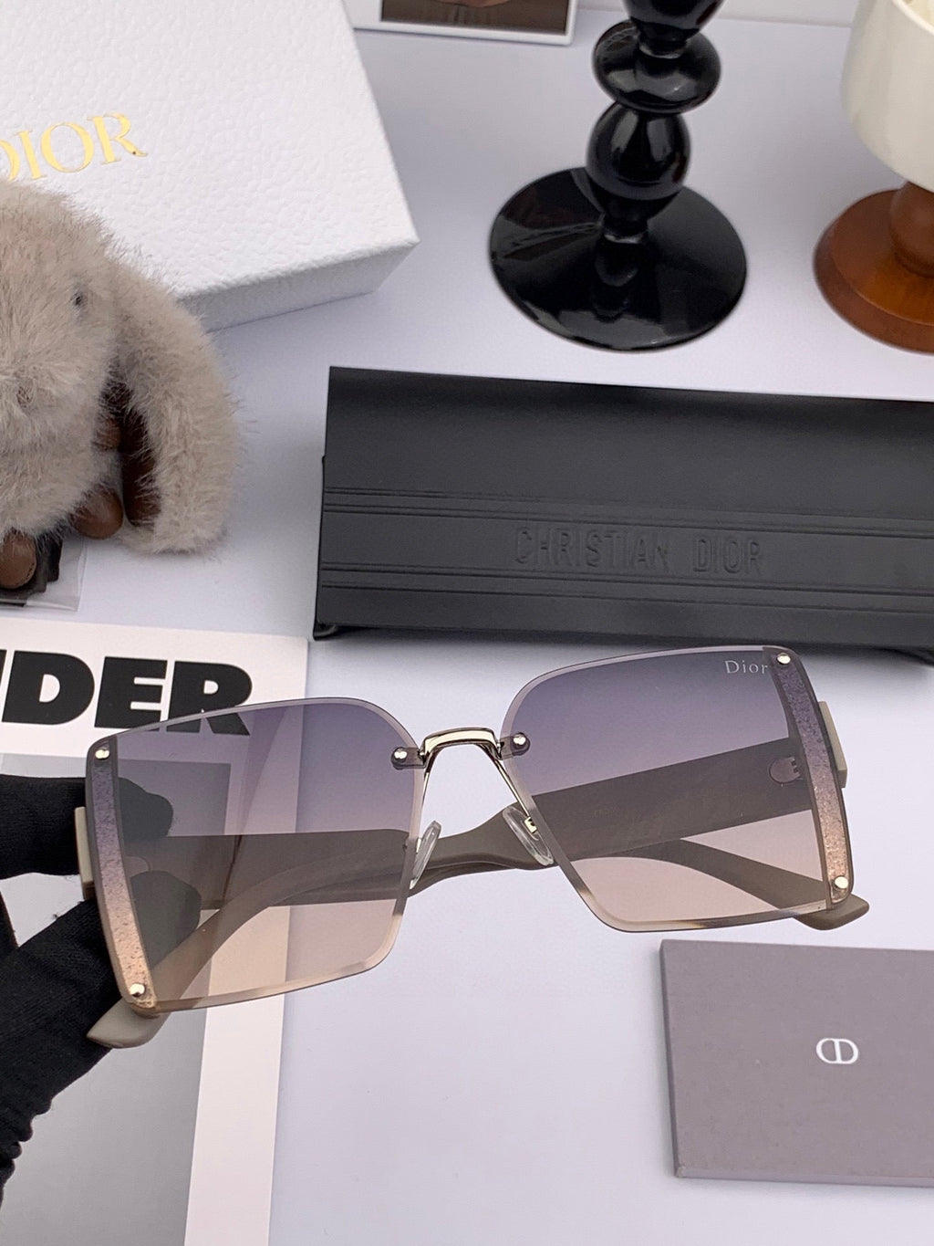 DIOR MONTAIGNE SQUARE SUNGLASSES CD1677 IN ACETATE
