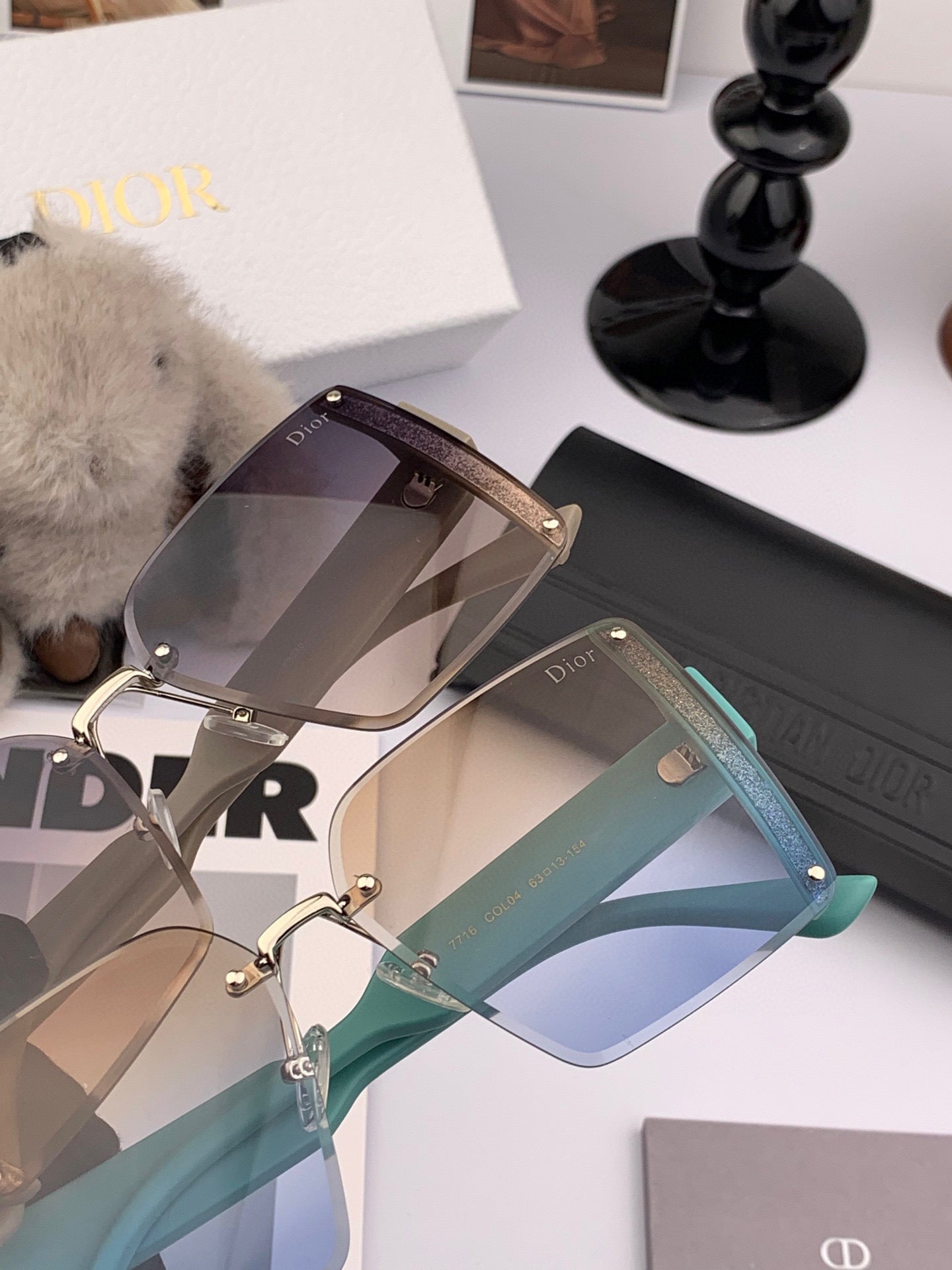 DIOR MONTAIGNE SQUARE SUNGLASSES CD1677 IN ACETATE