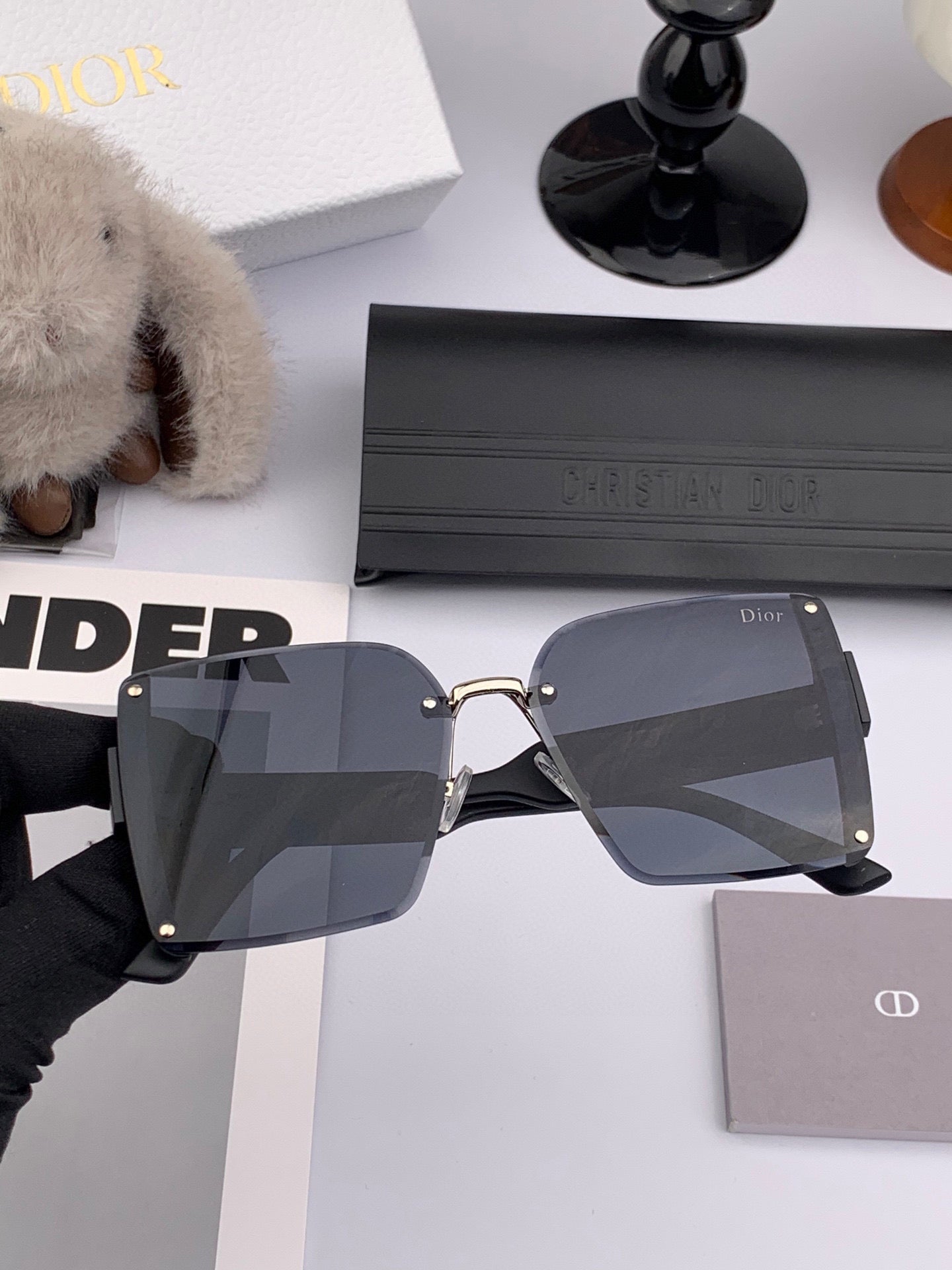 DIOR MONTAIGNE SQUARE SUNGLASSES CD1677 IN ACETATE