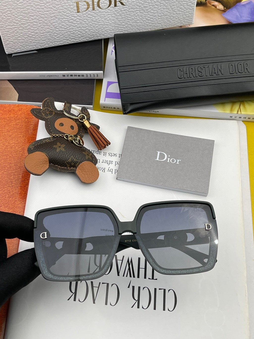 DIOR MONTAIGNE SQUARE SUNGLASSES CD7129 IN ACETATE