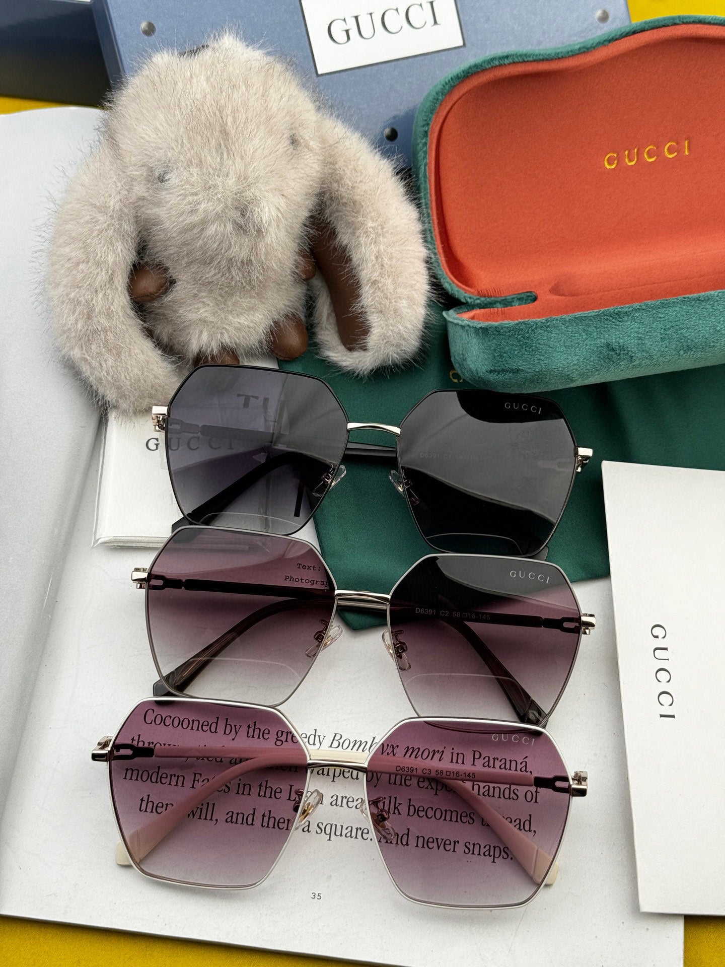 GUCCI OVERSIZED SQUARE FRAME SUNGLASSES G1639 IN METAL