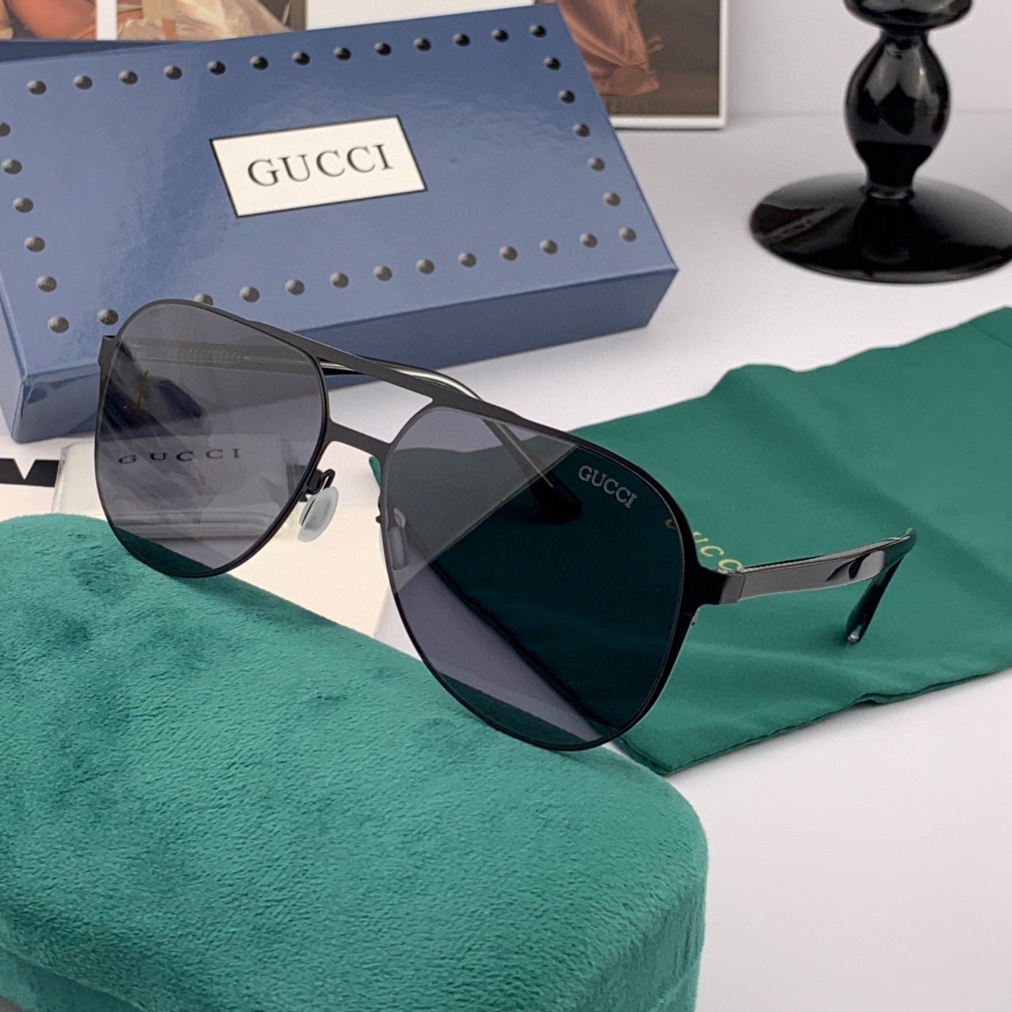 GUCCI AVIATOR FRAME SUNGLASSES G7810 IN METAL