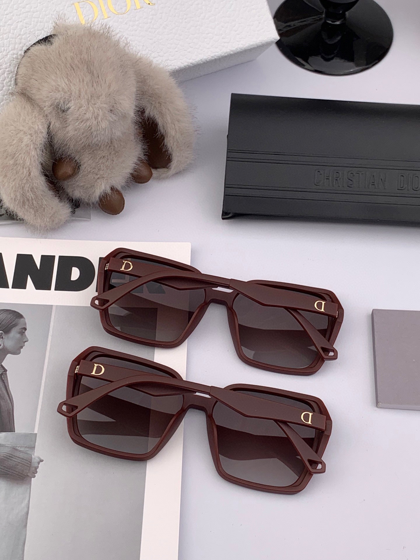 DIOR MONTAIGNE SUNGLASSES D7732 IN BROWN ACETATE