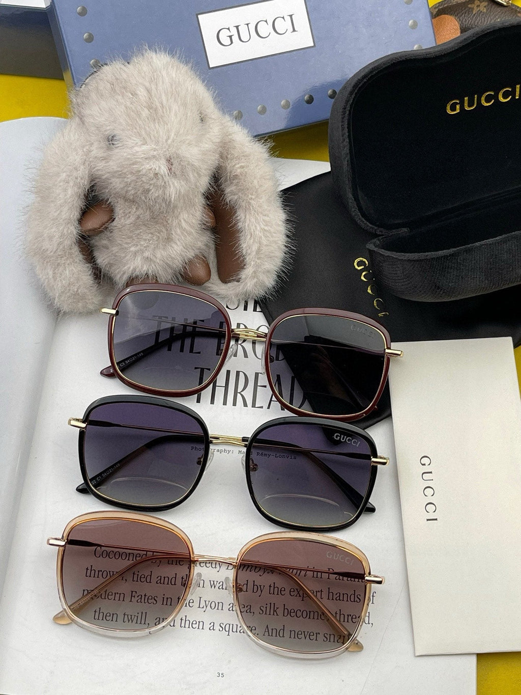 GUCCI SQUARE FRAME SUNGLASSES G2242 IN ACETATE AND METAL