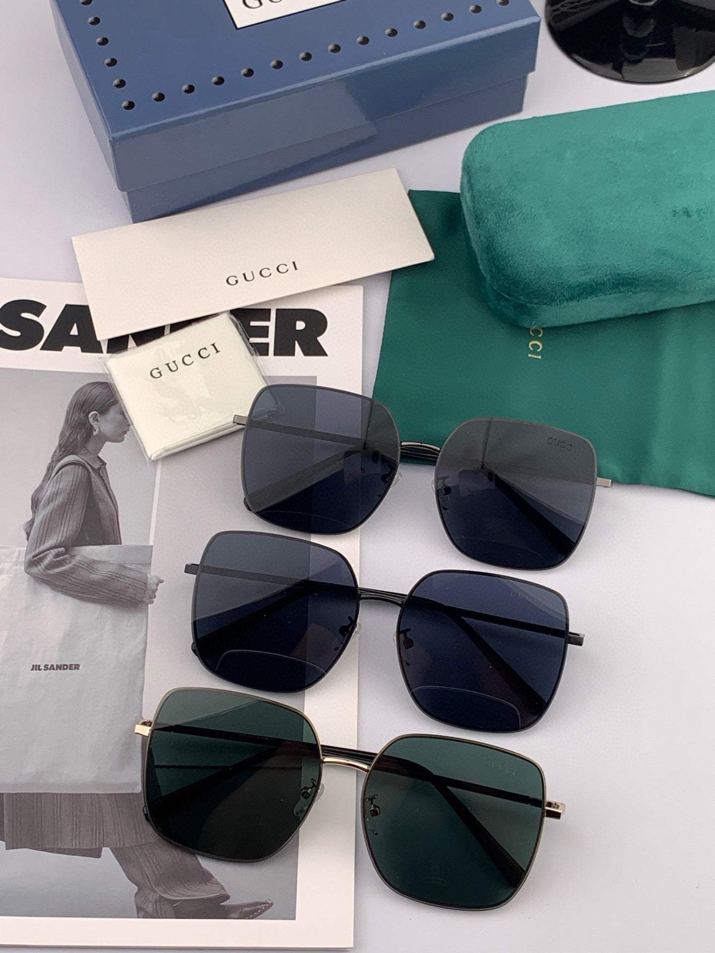 GUCCI SQUARE FRAME SUNGLASSES G2374 IN METAL