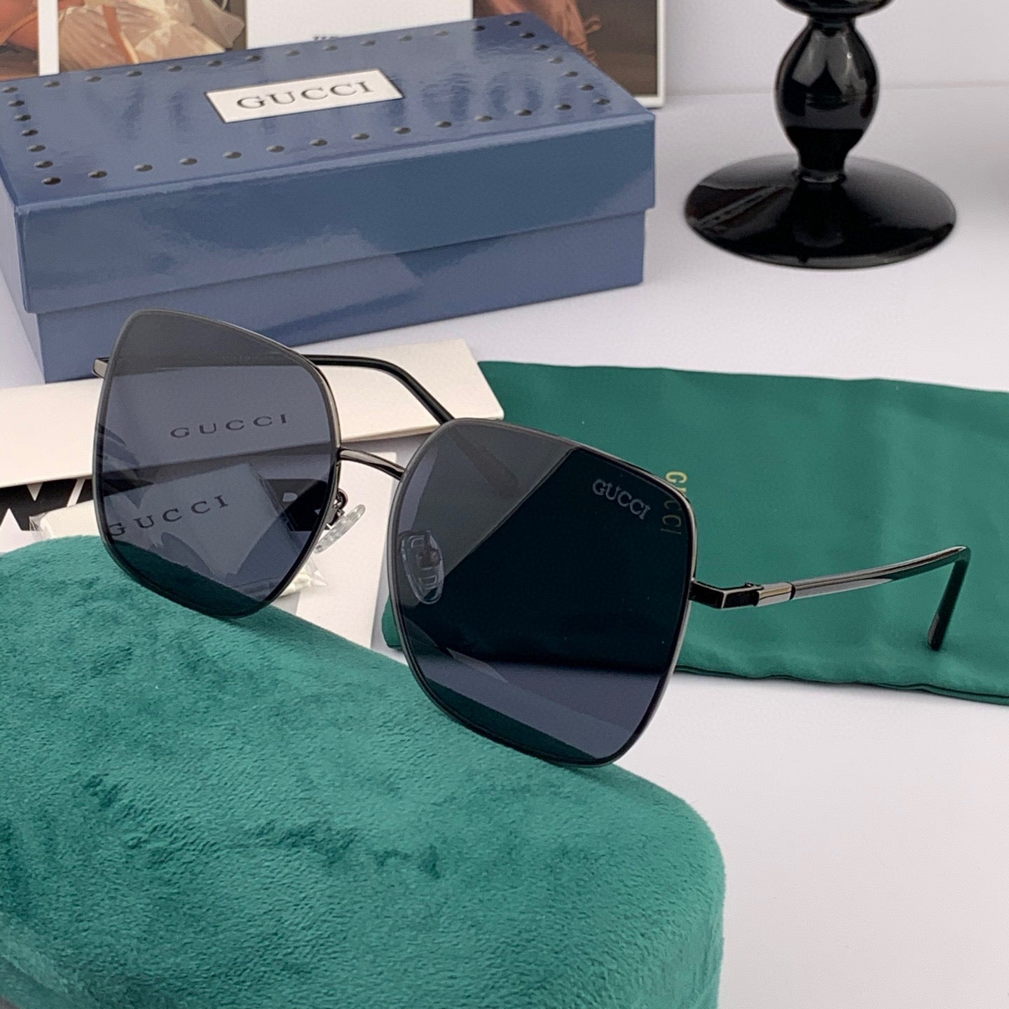 GUCCI SQUARE FRAME SUNGLASSES G2374 IN METAL
