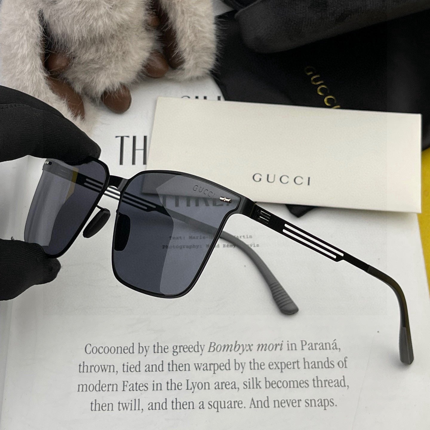 GUCCI BUTTERFLY FRAME SUNGLASSES G176 IN METAL