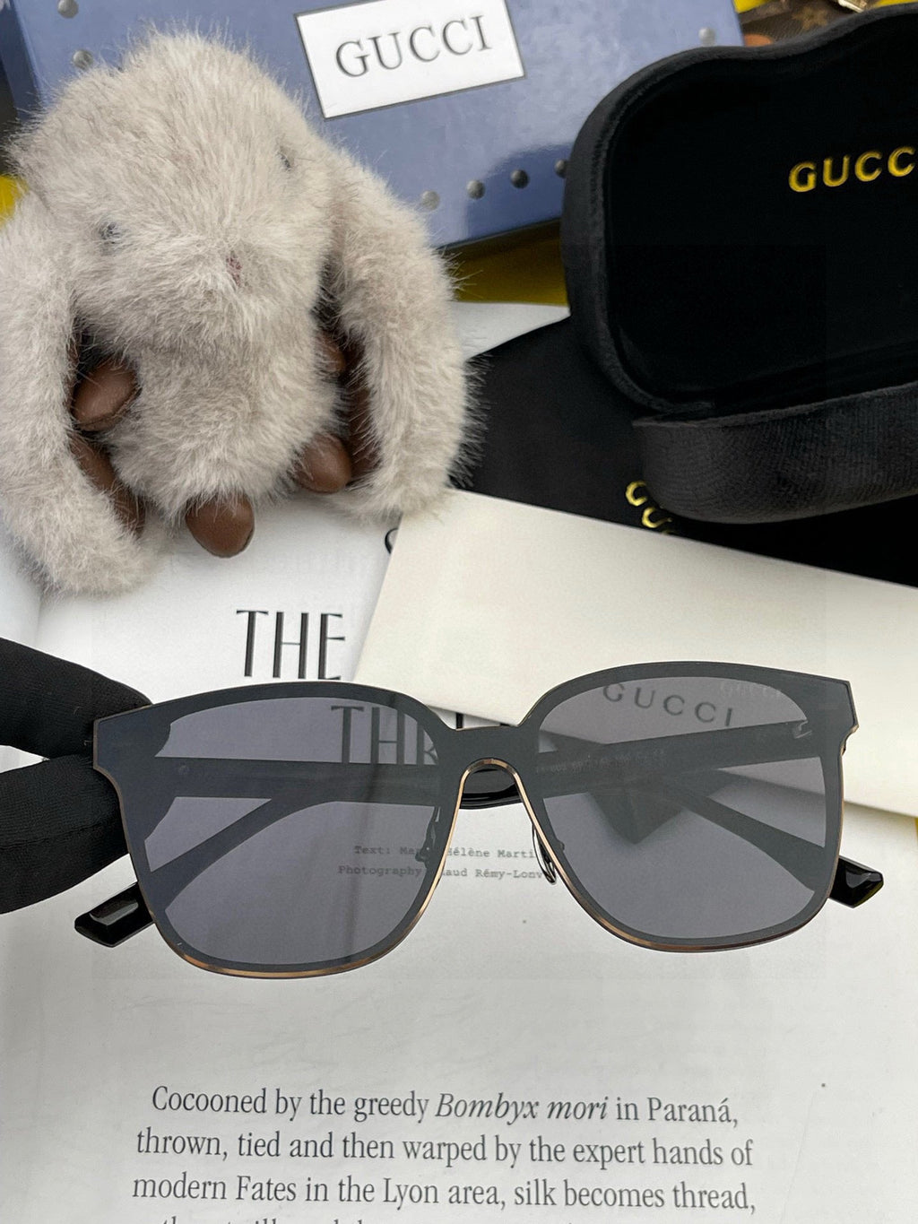 GUCCI RECTANGULAR FRAME METAL SUNGLASSES G380 IN ACETATE