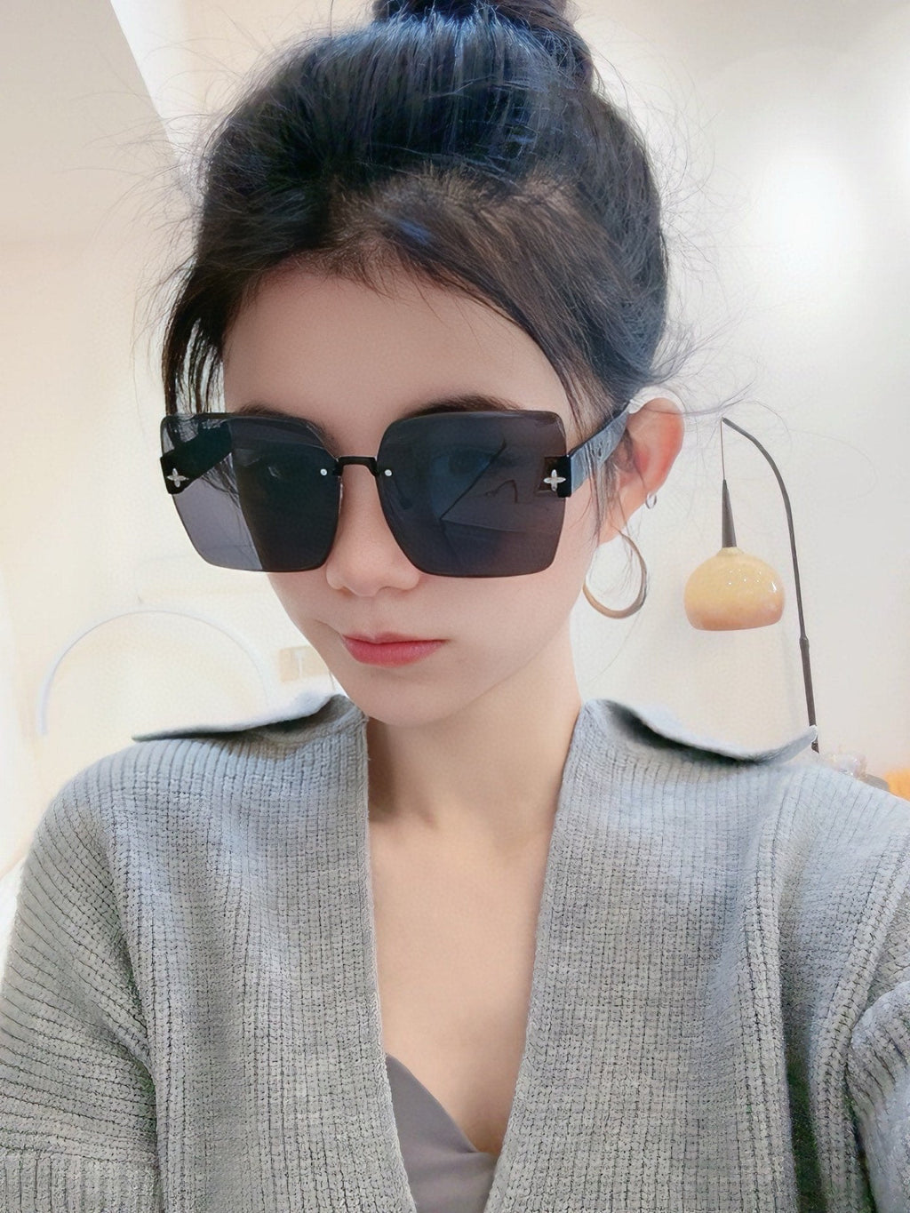 LOUIS VUITTON SQUARE SUNGLASSES L5970 IN BLACK ACETATE