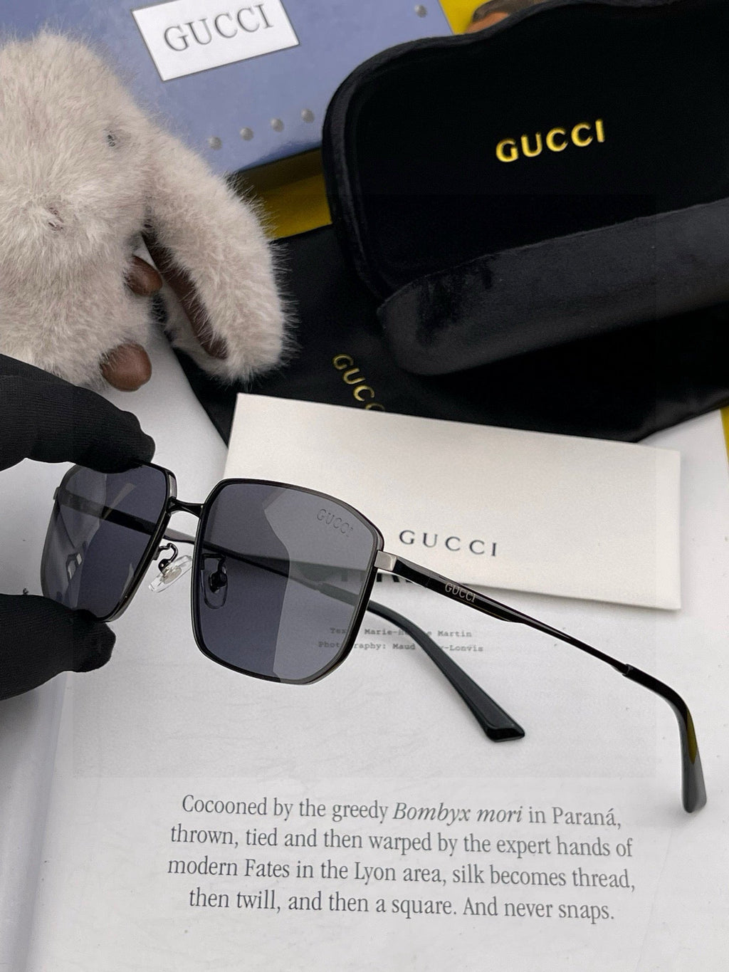 GUCCI RECTANGULAR FRAME SUNGLASSES G5227 IN METAL