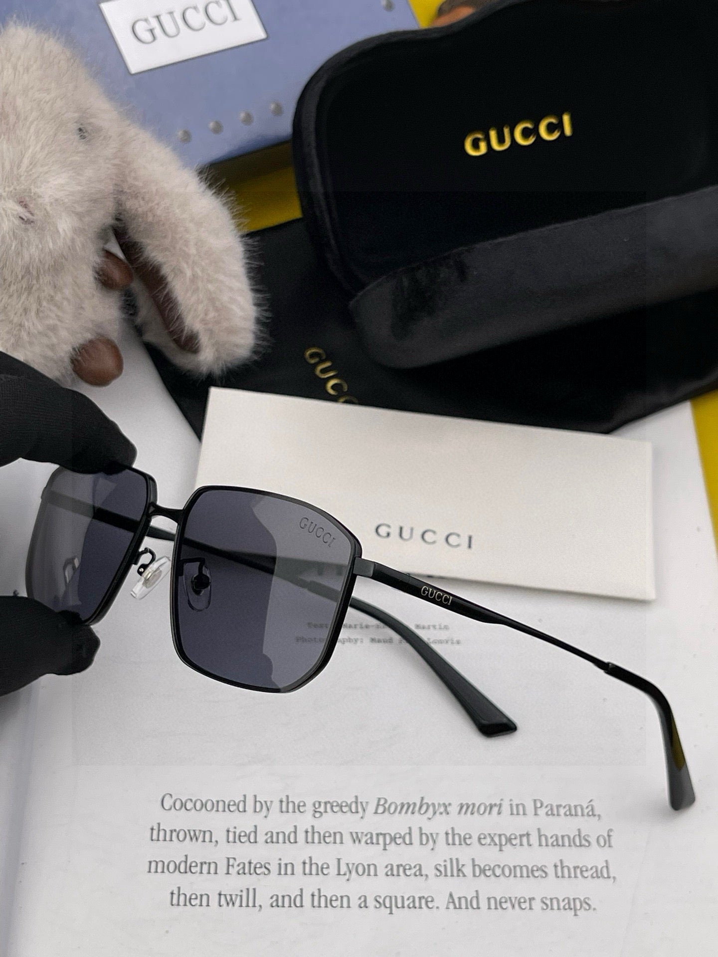 GUCCI RECTANGULAR FRAME SUNGLASSES G5227 IN METAL