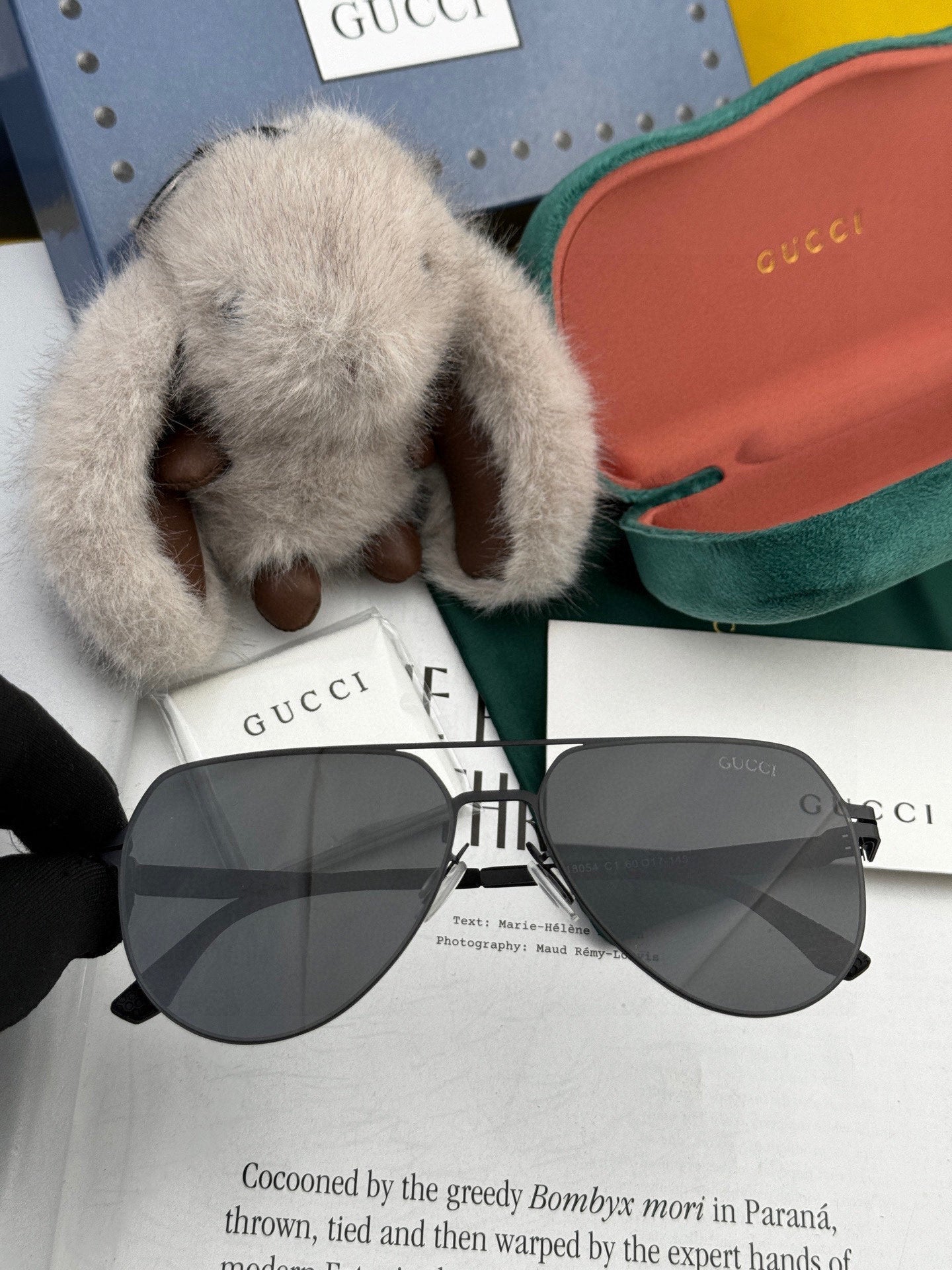 GUCCI AVIATOR FRAME SUNGLASSES G41805 IN METAL