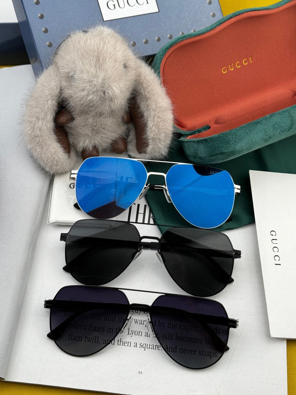 GUCCI AVIATOR FRAME SUNGLASSES G41805 IN METAL