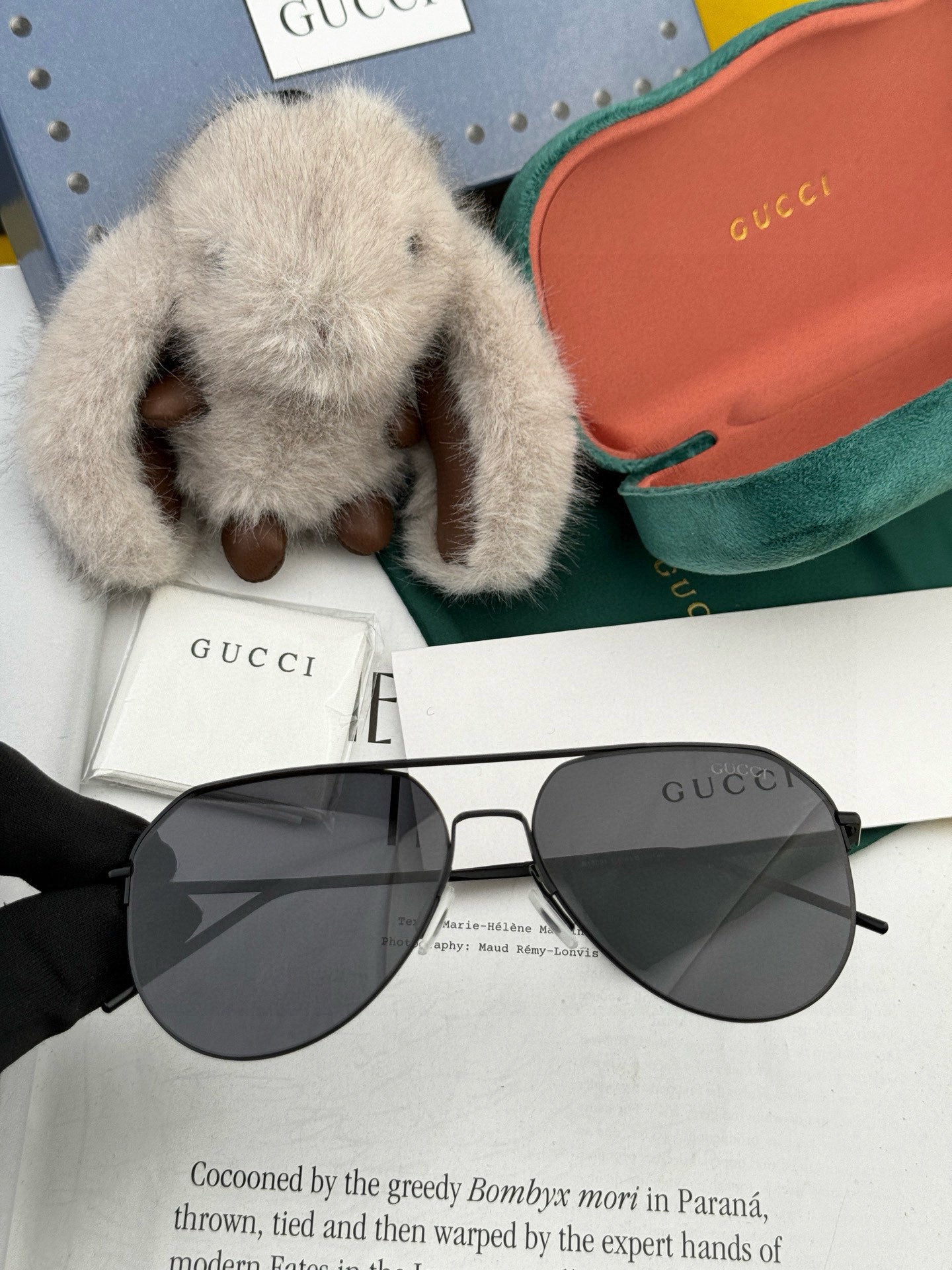 GUCCI AVIATOR FRAME SUNGLASSES 575761 IN METAL