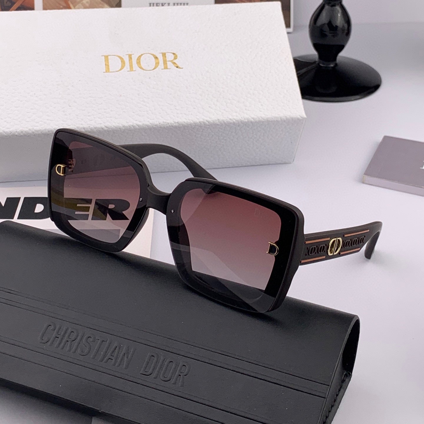 DIOR MONTAIGNE SUNGLASSES CD1228 IN ACETATE EMBOSSED LOGO