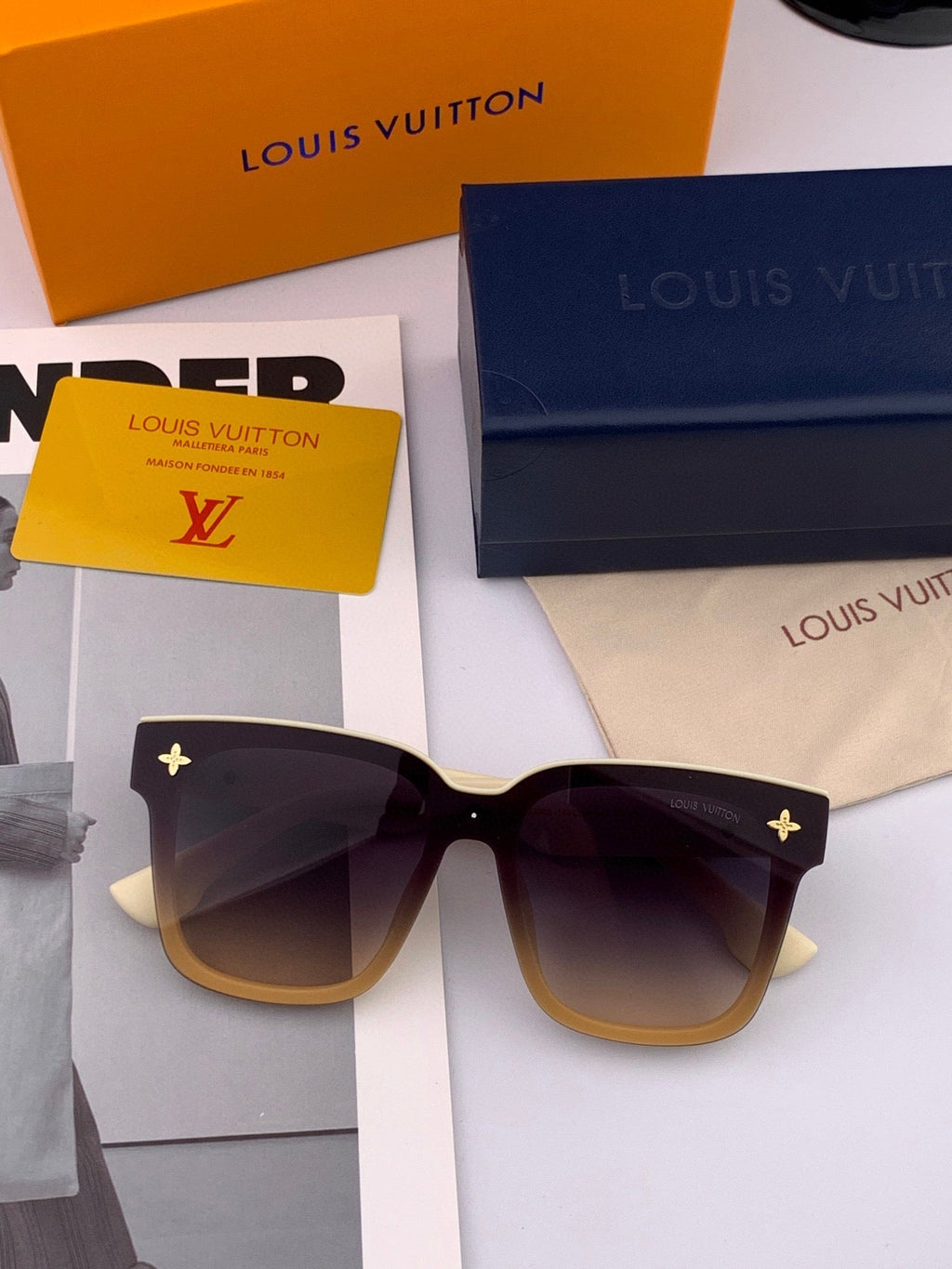 LOUIS VUITTON SQUARE ROUND SUNGLASSES L6303 IN ACETATE