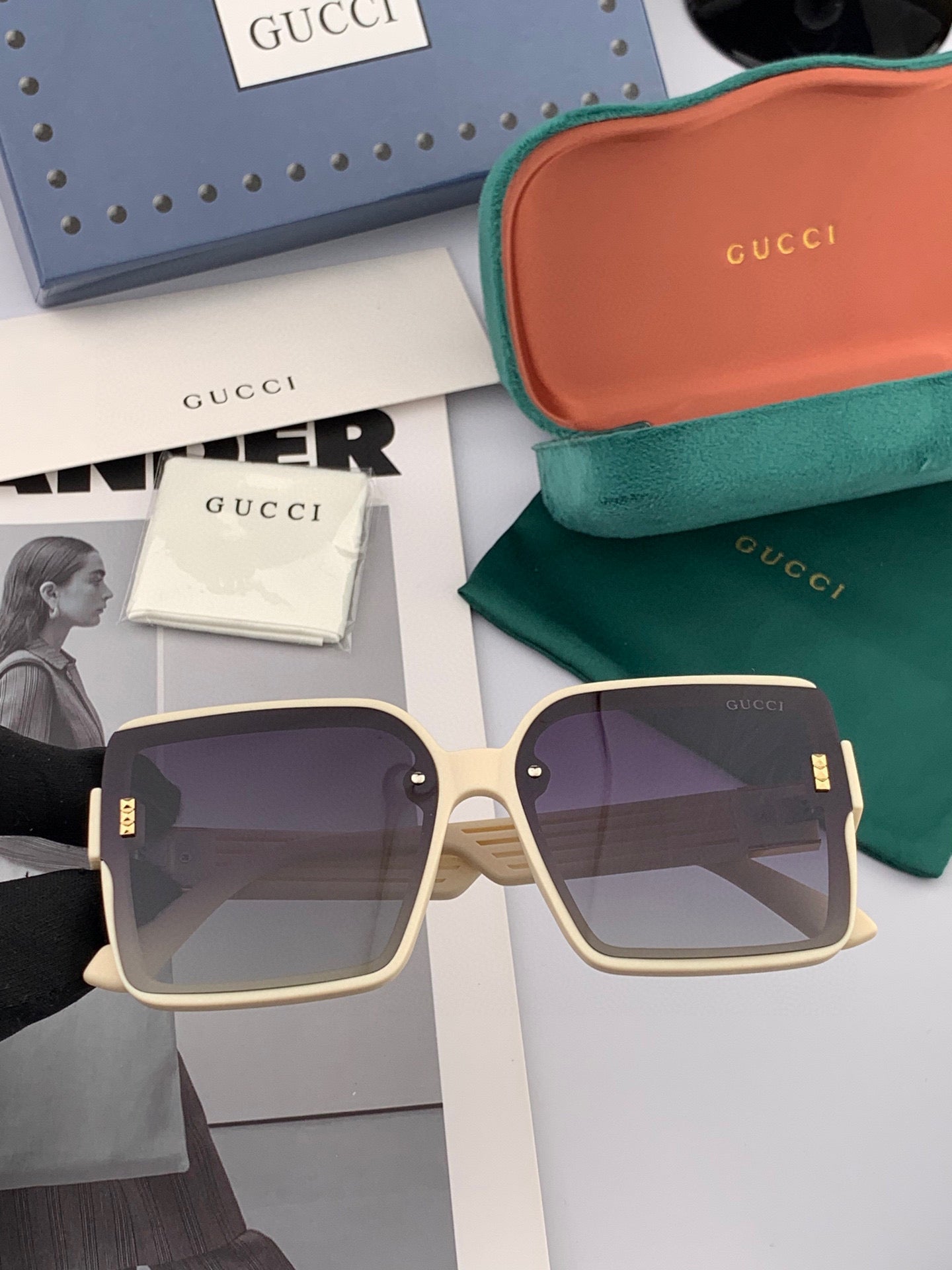 GUCCI GEOMETRIC FRAME SUNGLASSES G2519 IN ACETATE