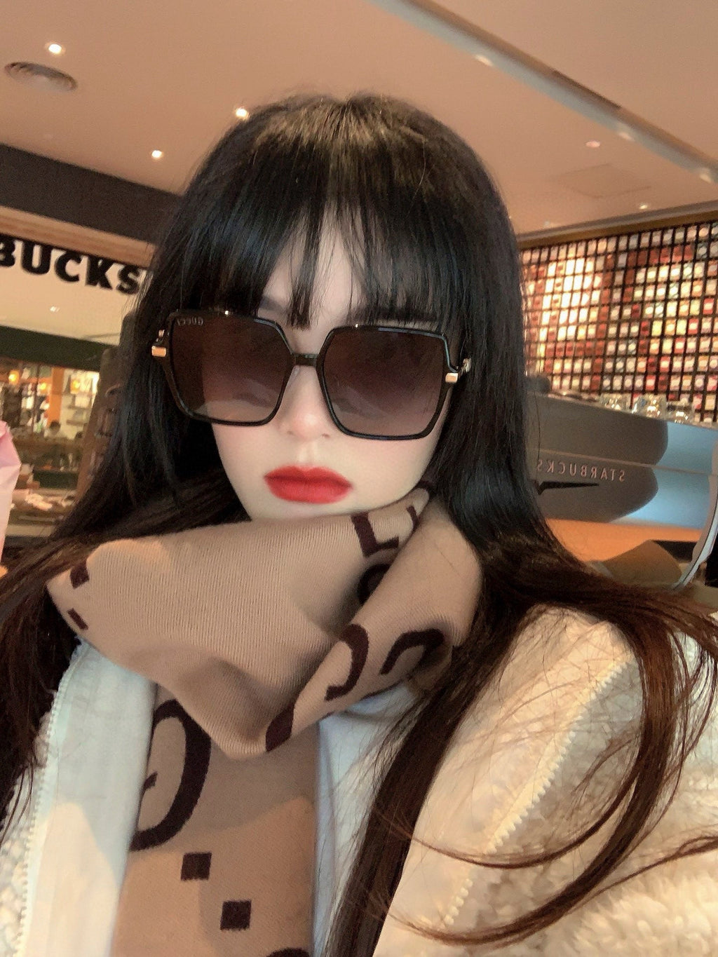 GUCCI OVERSIZED SQUARE FRAME SUNGLASSES G1307 IN ACETATE AND METAL