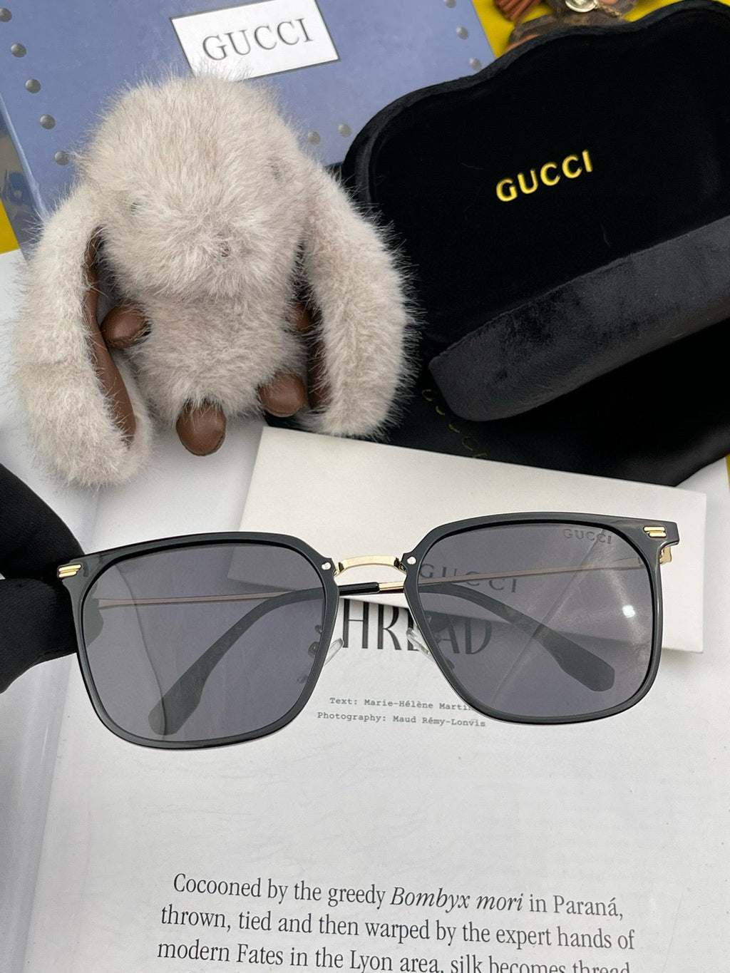 GUCCI SQUARE FRAME SUNGLASSES G81937 IN ACETATE AND METAL