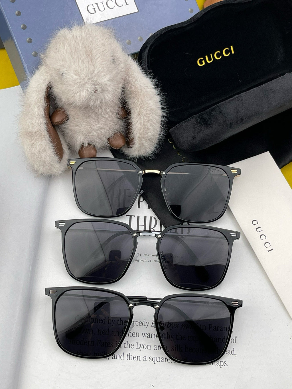 GUCCI SQUARE FRAME SUNGLASSES G81937 IN ACETATE AND METAL