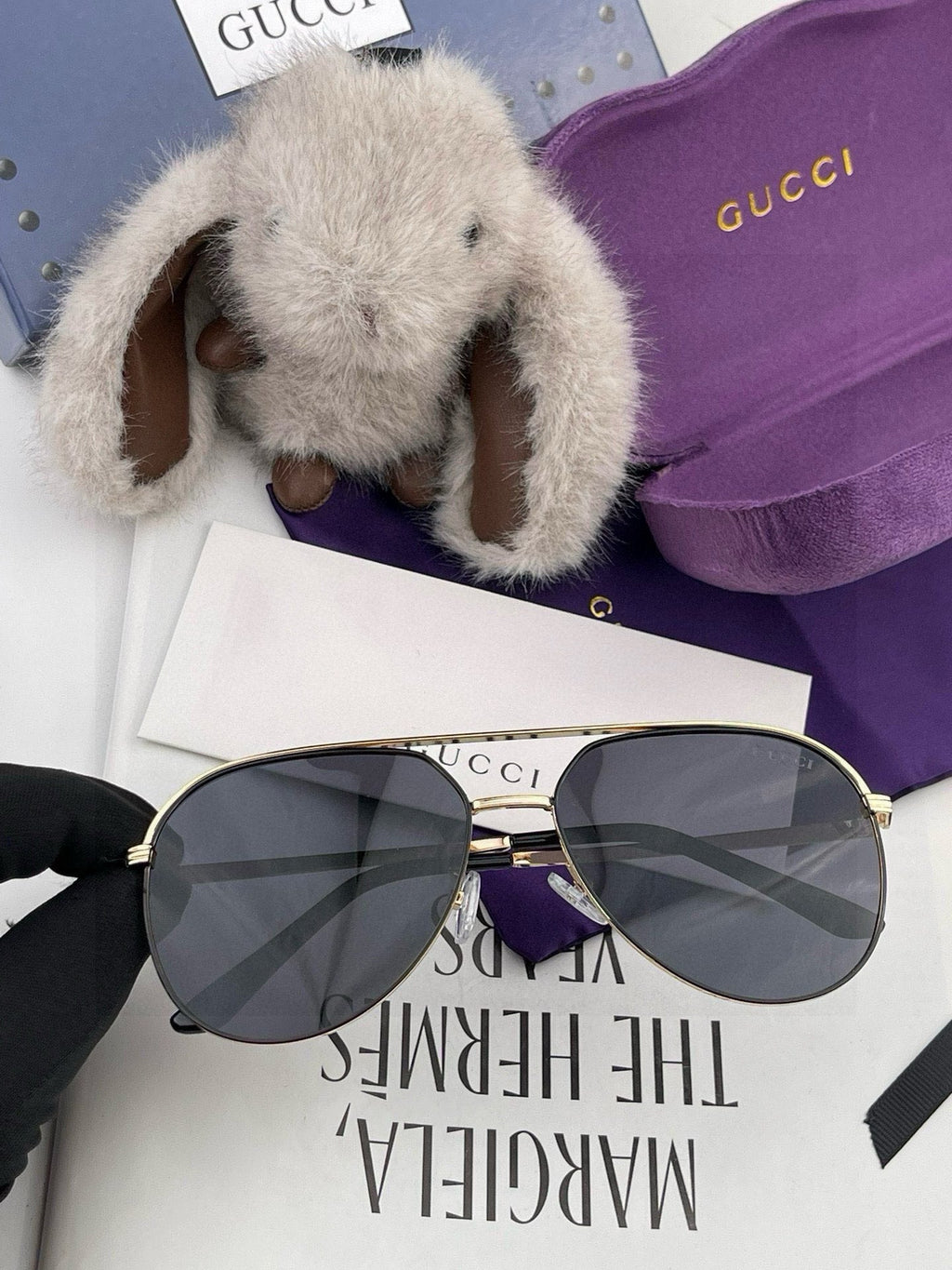 GUCCI AVIATOR FRAME SUNGLASSES 3371 IN METAL