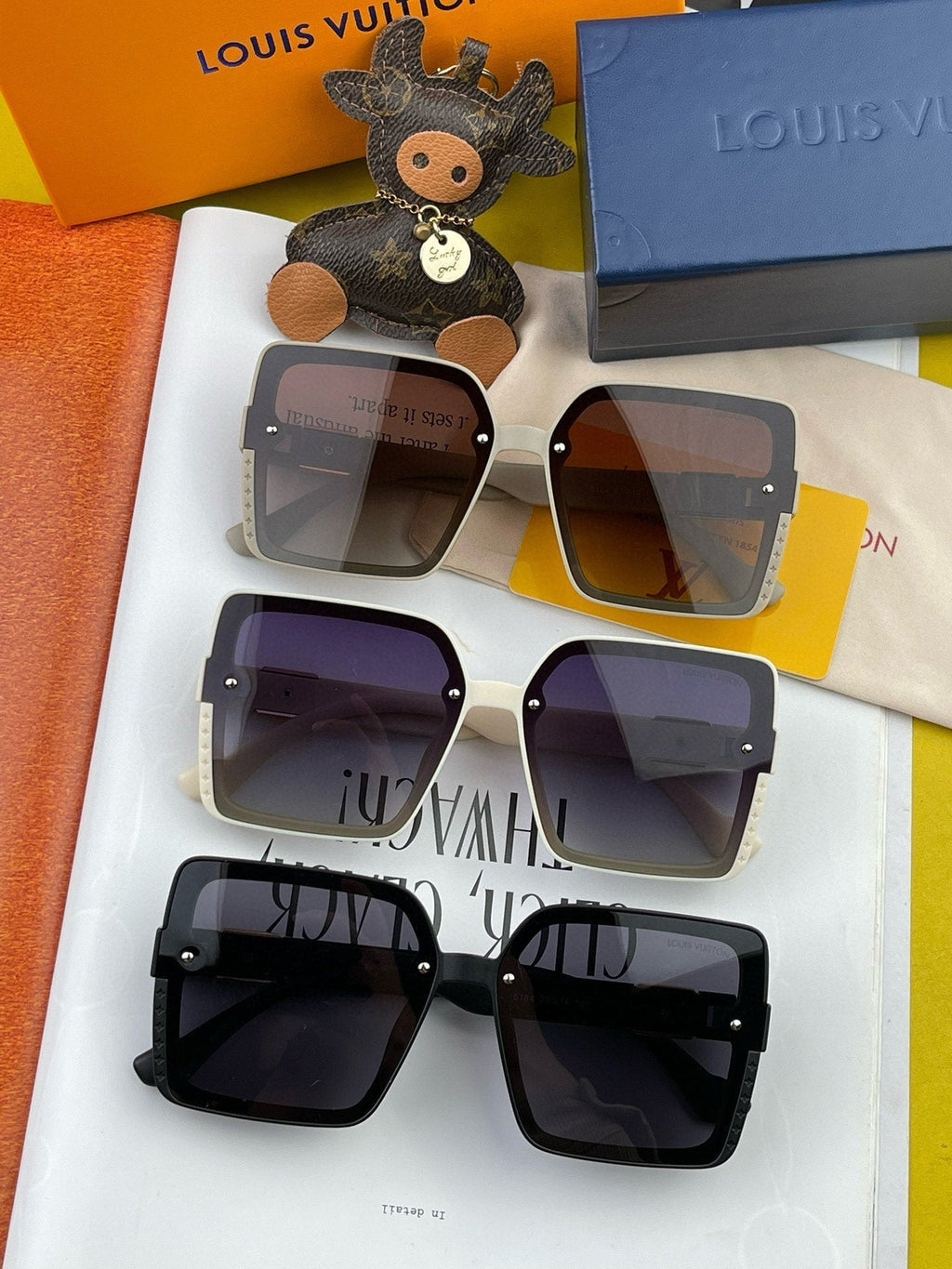LOUIS VUITTON LARGE SQUARE SUNGLASSES L1845 IN ACETATE