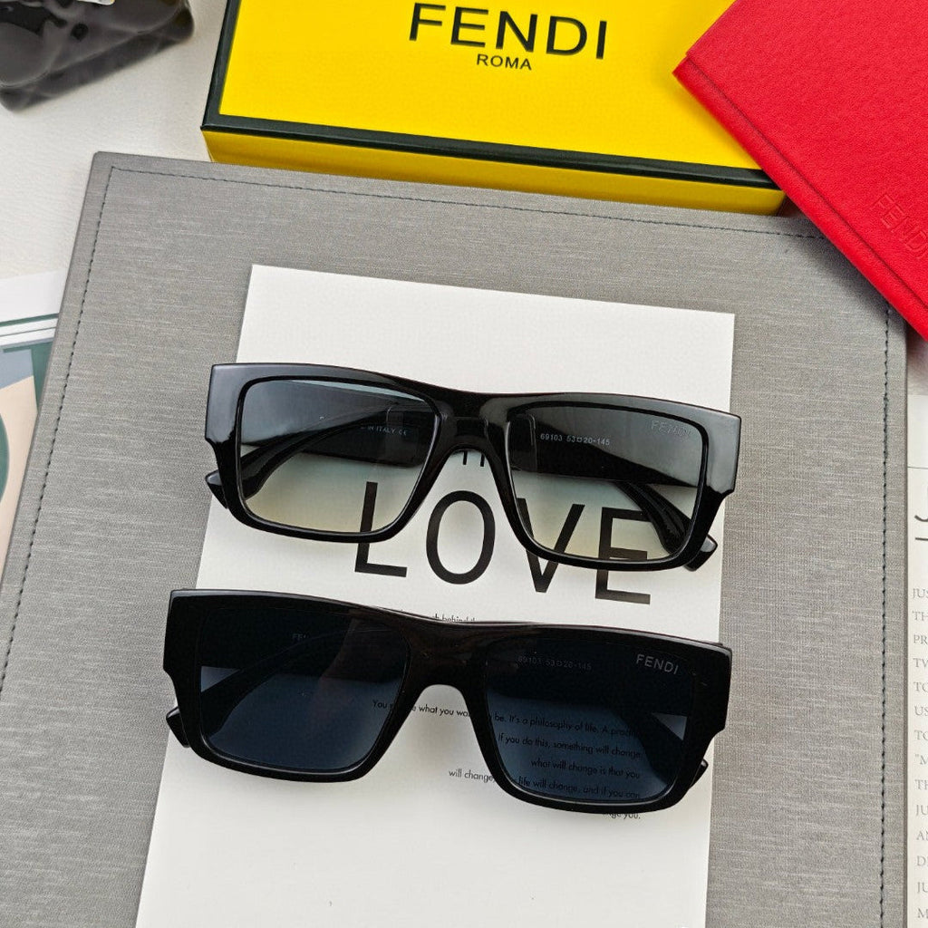 FENDI ROMA RECTANGULAR FRAME SUNGLASSES 69103 IN ACETATE
