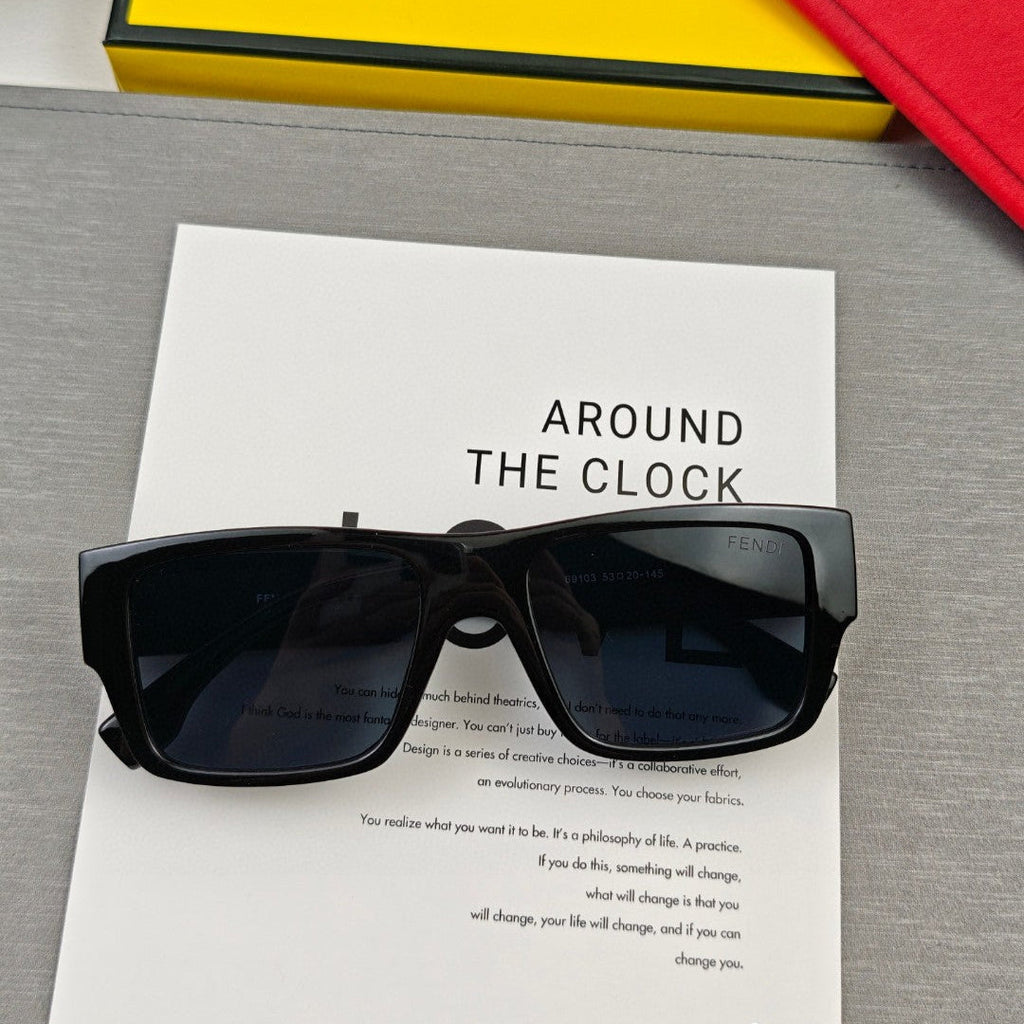 FENDI ROMA RECTANGULAR FRAME SUNGLASSES 69103 IN ACETATE