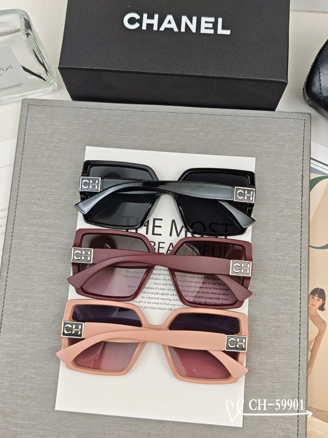 CHANEL SQUARE SUNGLASSES 59901 IN ACETATE