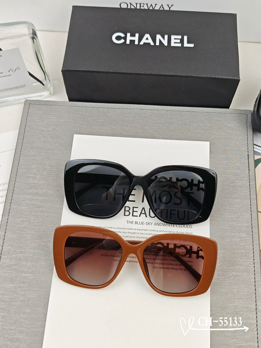 CHANEL SQUARE SUNGLASSES 55133 IN ACETATE METAL FRAME
