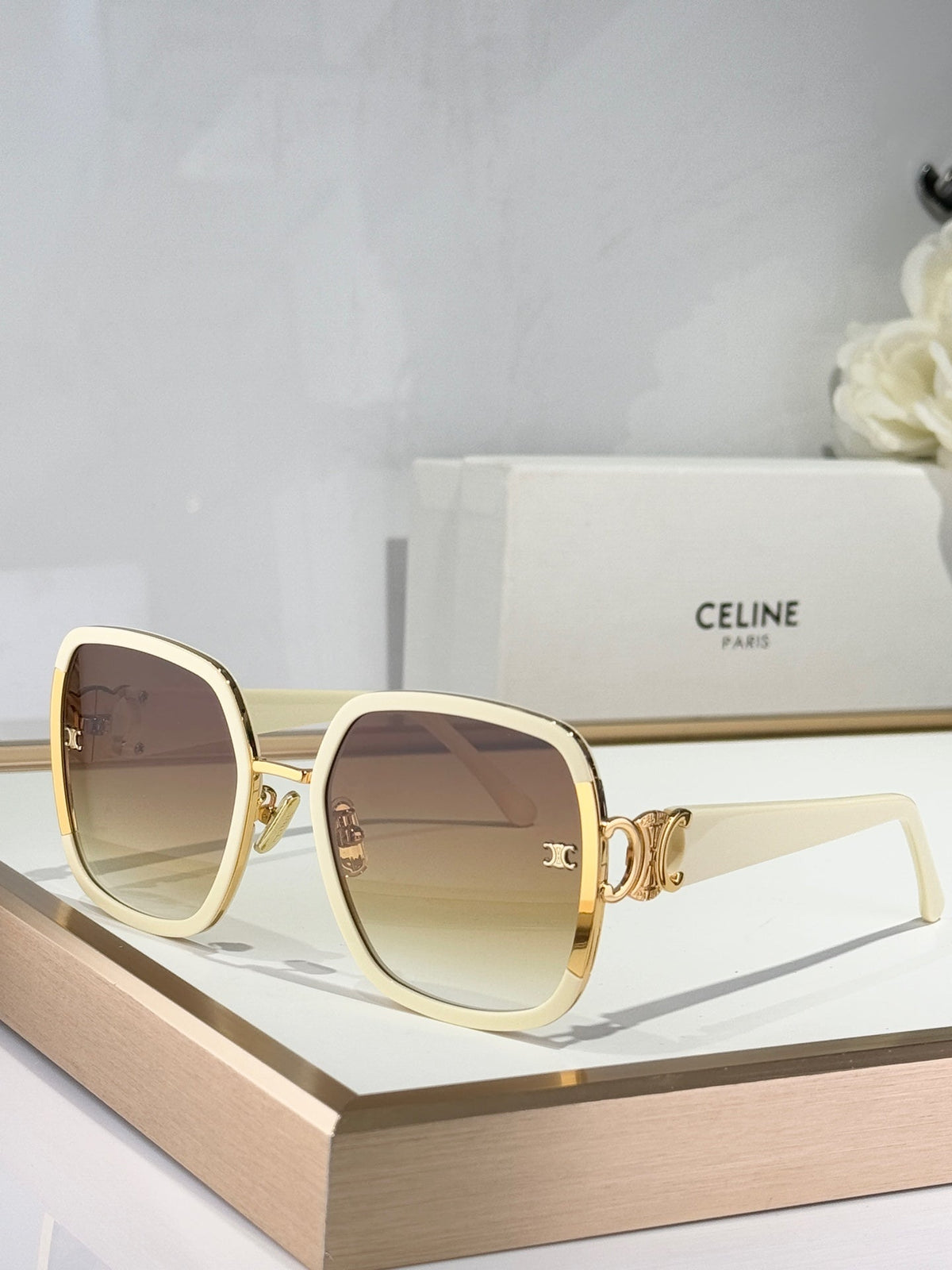 CELINE TRIOMPHE SUNGLASSES CL40250 IN METAL